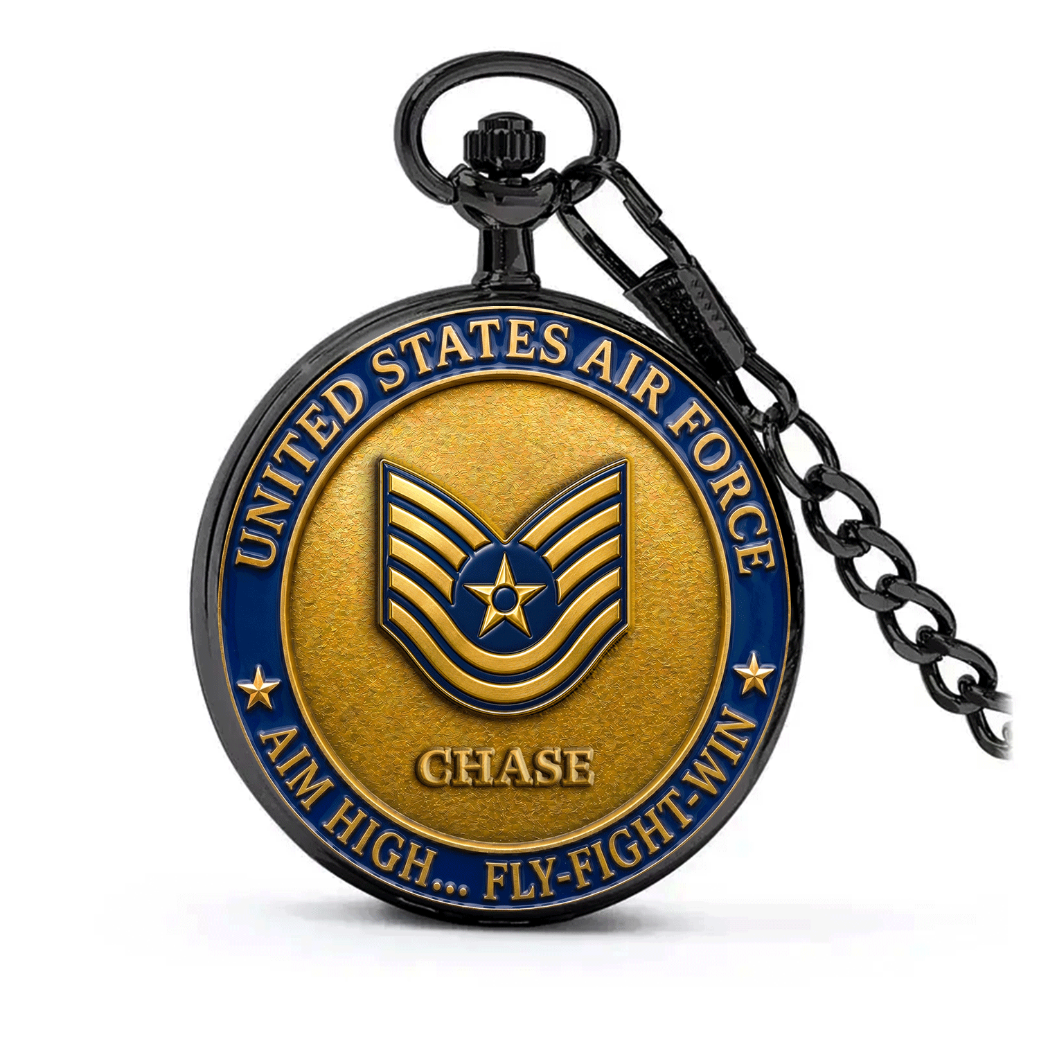 US Air Force Rank Name Pocket Watch Personalized Gift
