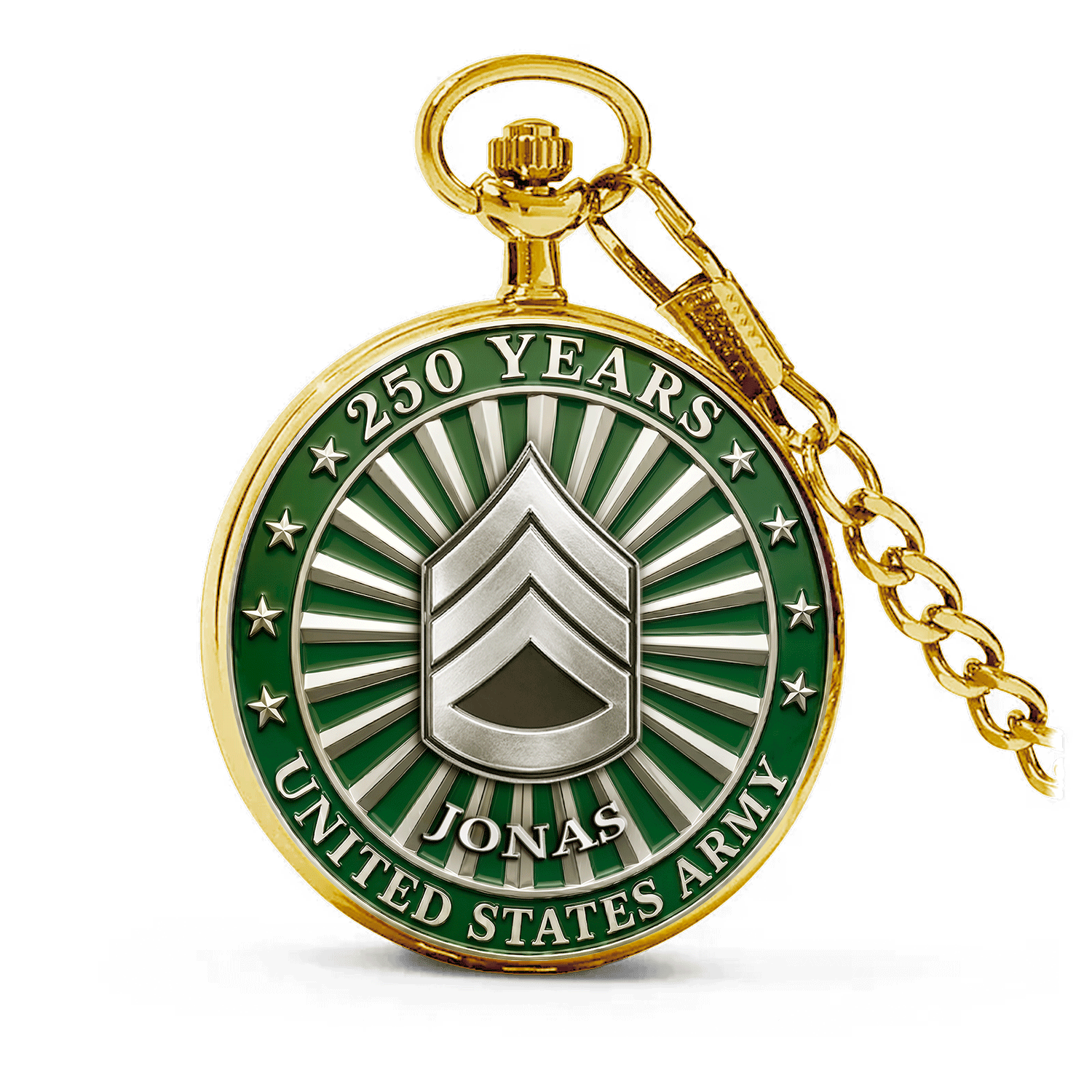 US Army Custom Rank Name Pocket Watch Collectible Gift