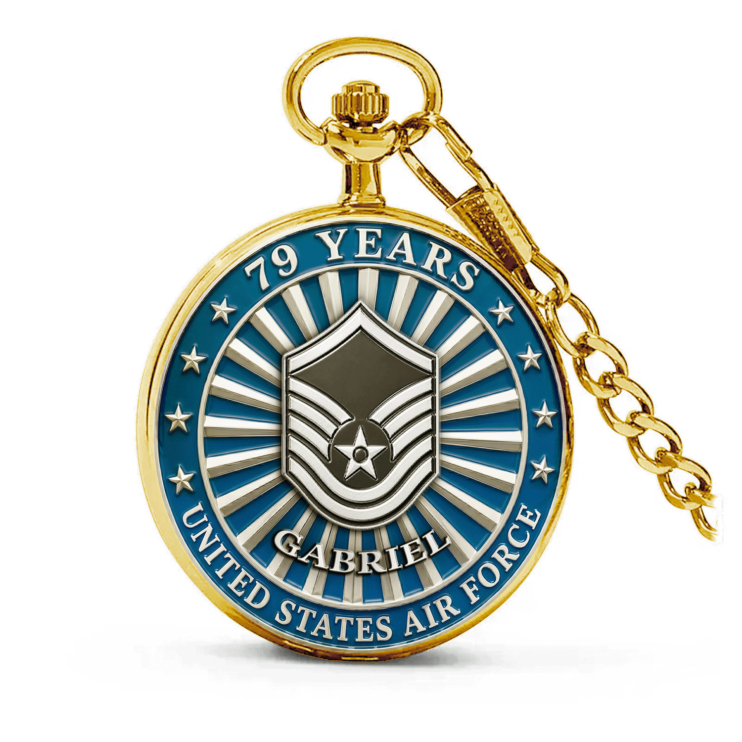 Personalized US Air Force Pocket Watch Custom Name Gift