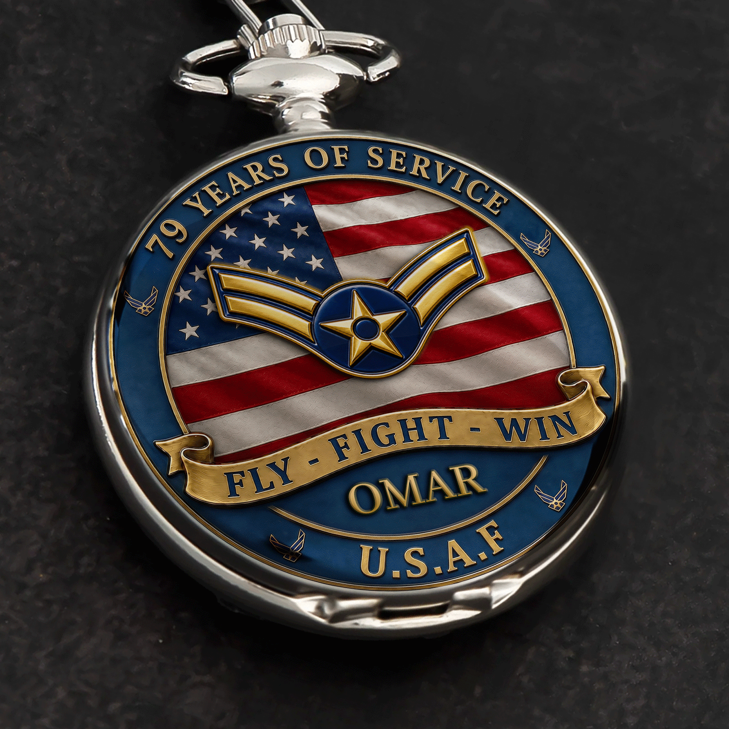 Custom US Air Force Pocket Watch Promotion Gift
