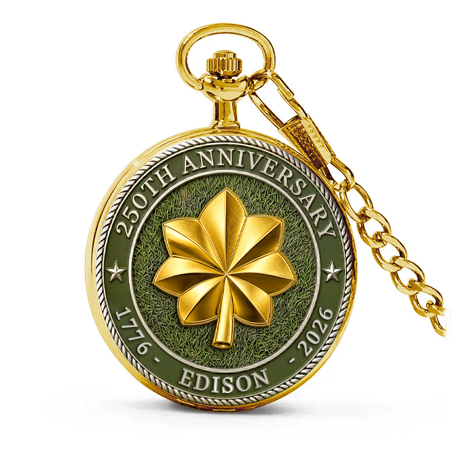 Army Custom Name Pocket Watch USA 250 Years Independence