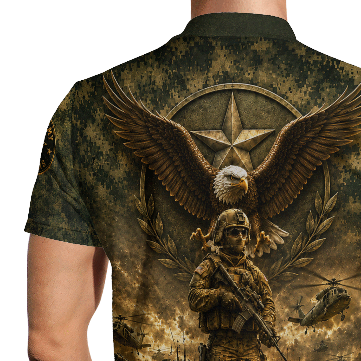 Personalized US Army Combat Tank 3D Polo Shirt for Men