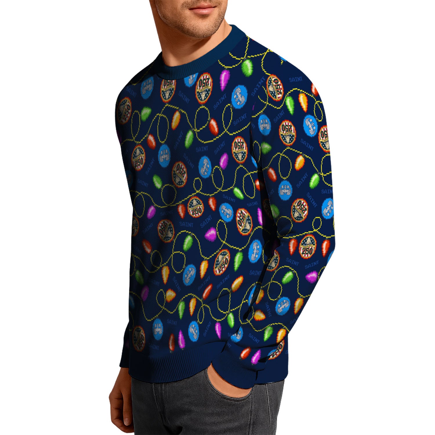 Custom Ranks And Text US Navy Ugly Christmas Sweater for Women Men KAUST02