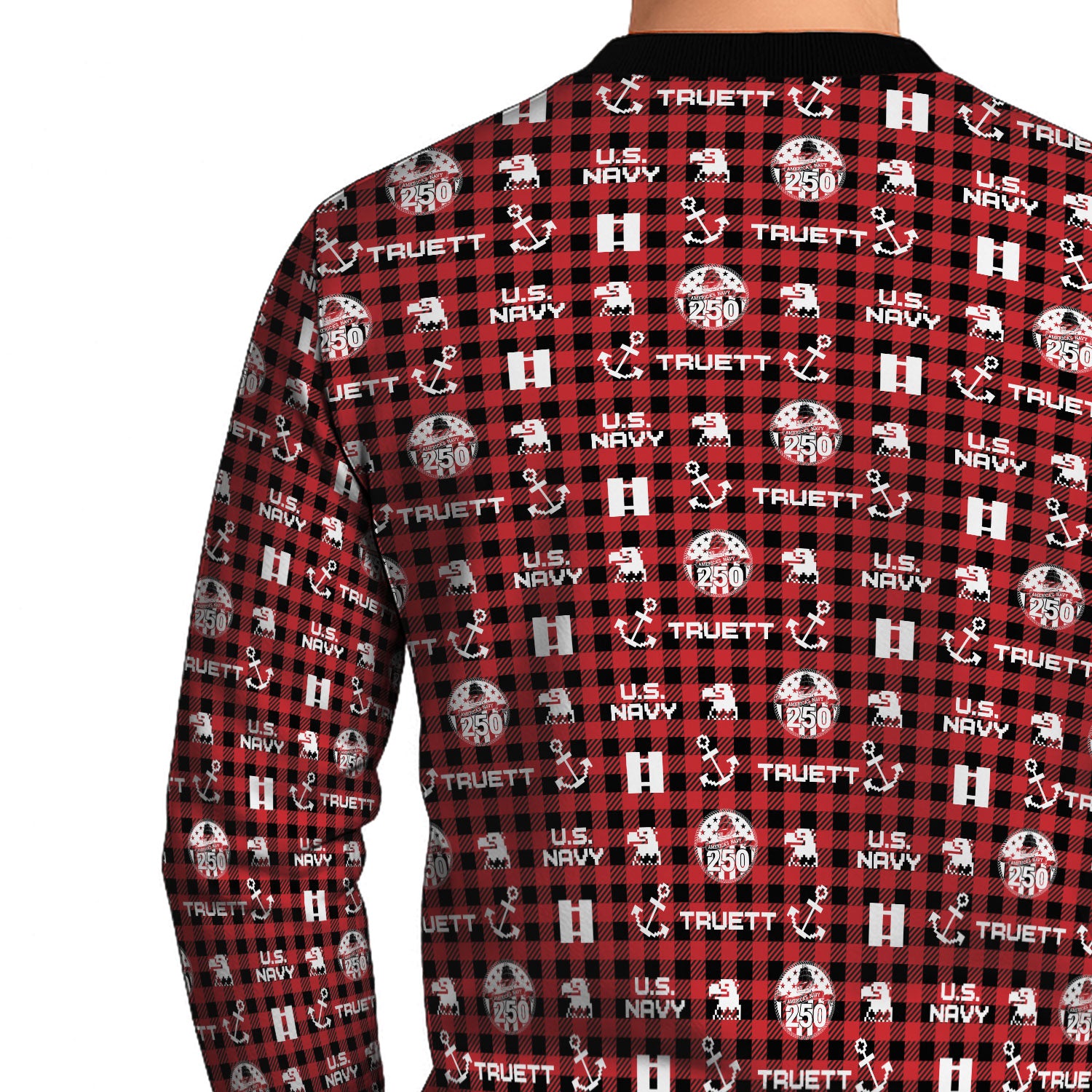 Custom Ranks And Text US Navy Ugly Christmas Sweater for Women Men KAUST04