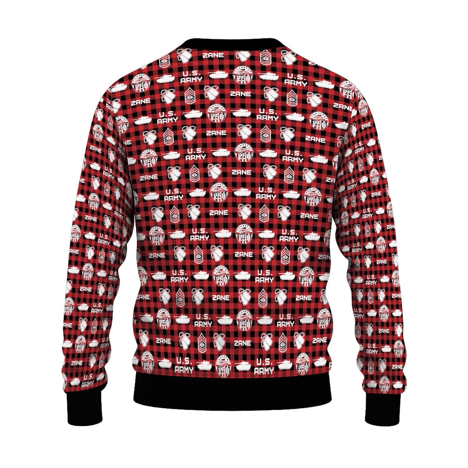 Custom Ranks And Text US Army Ugly Christmas Sweater for Women Men KAUST04