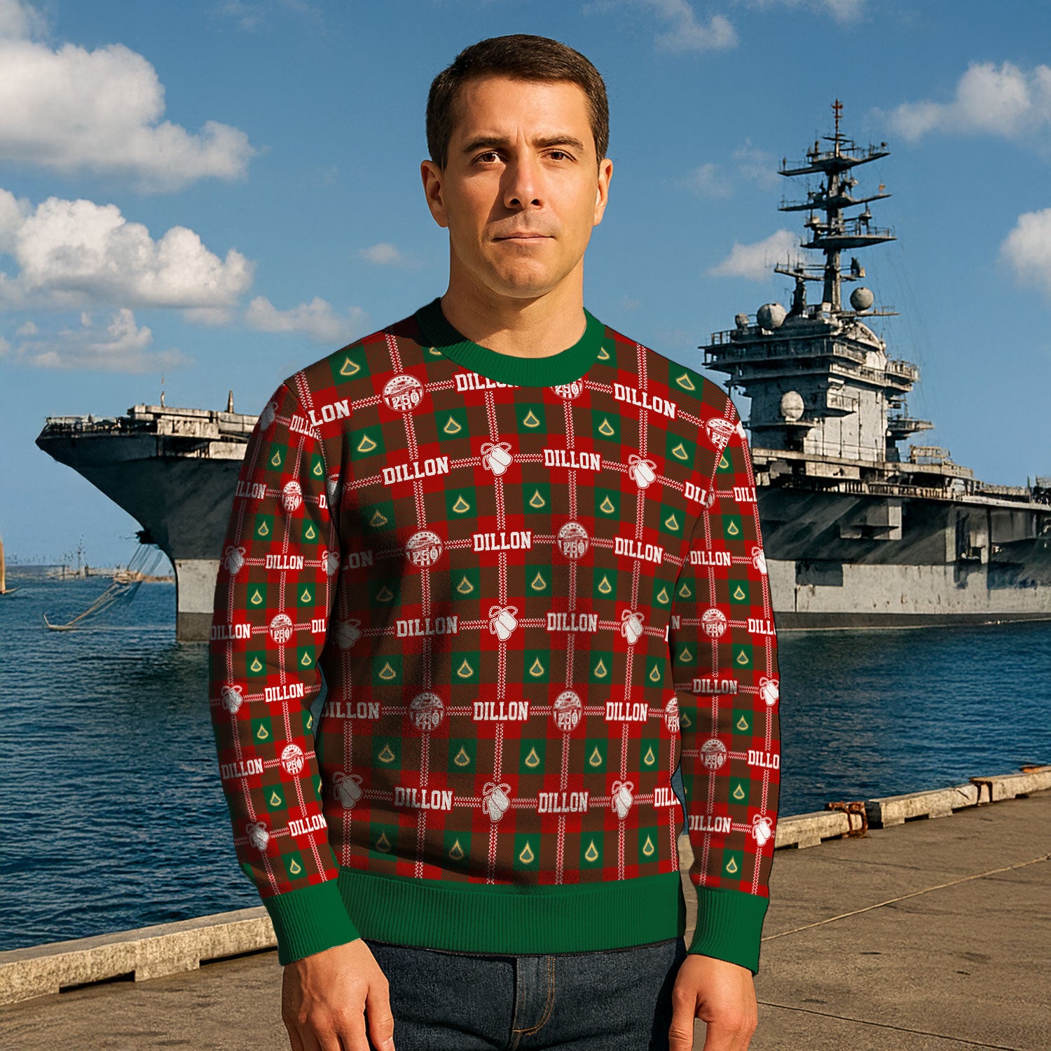 Custom Ranks And Text US Army Ugly Christmas Sweater for Women Men KAUST05