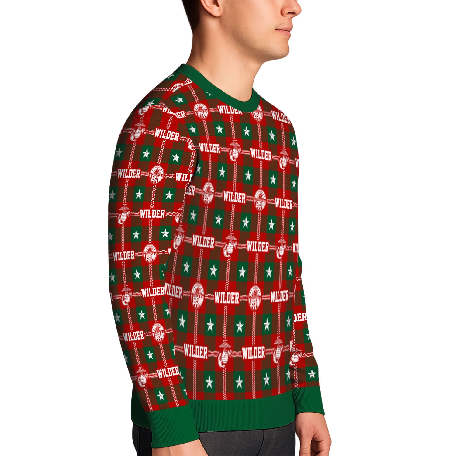 Custom Ranks And Text USMC Ugly Christmas Sweater for Women Men KAUST05