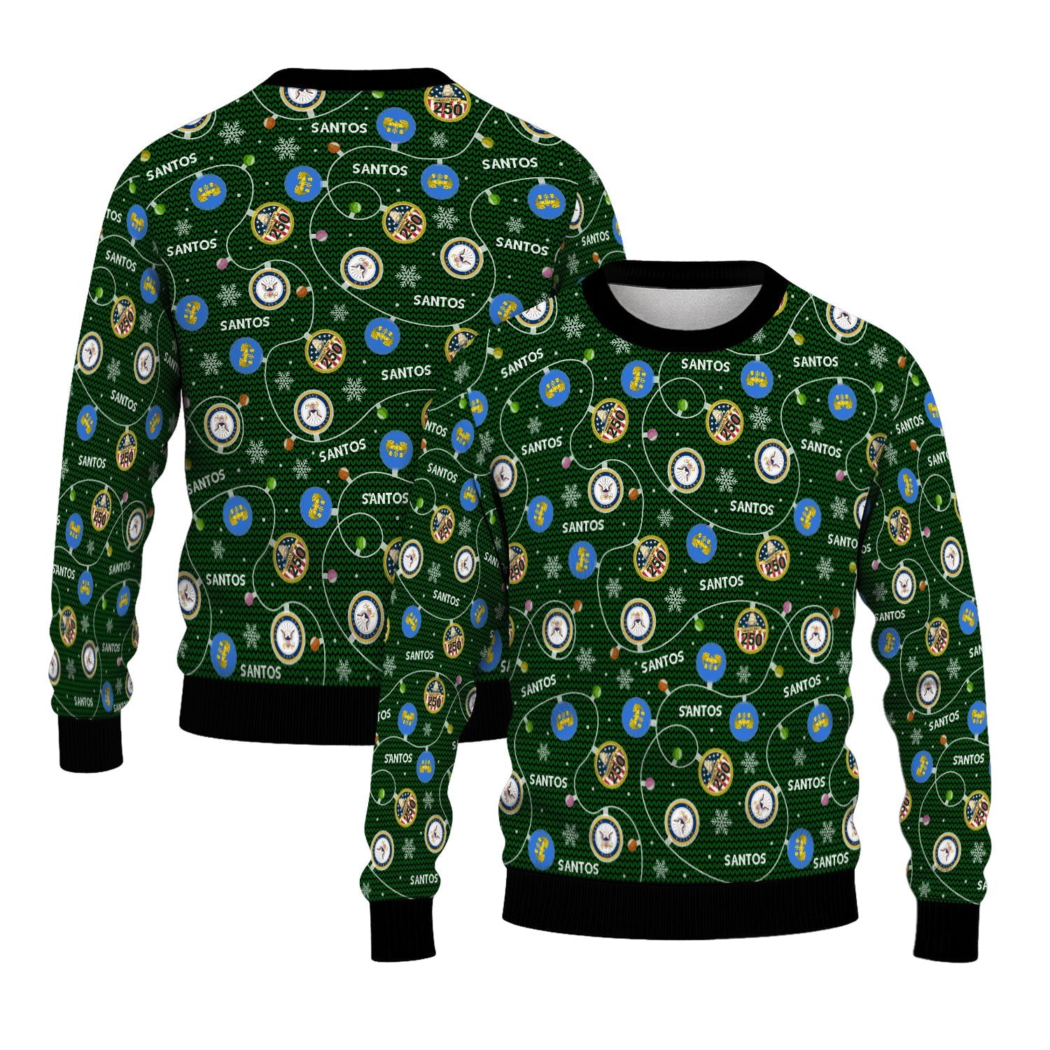 Personalized US Navy Christmas Ugly Sweater KAUST10
