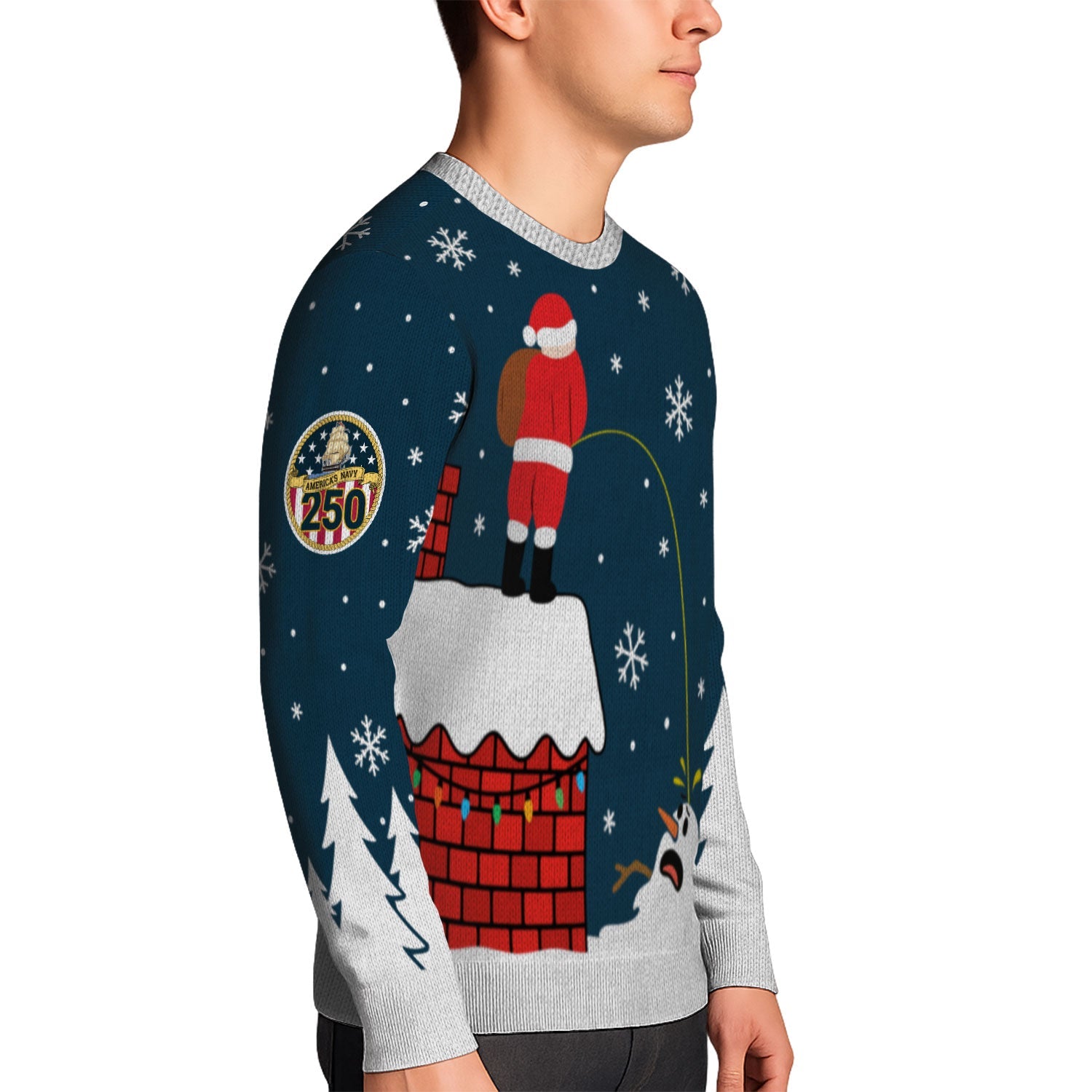 Personalized US Navy Christmas Ugly Sweater KAUST22