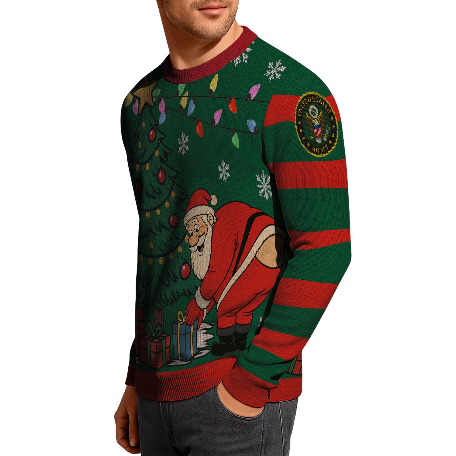 US Army Santa Xmas Ugly Christmas Sweater