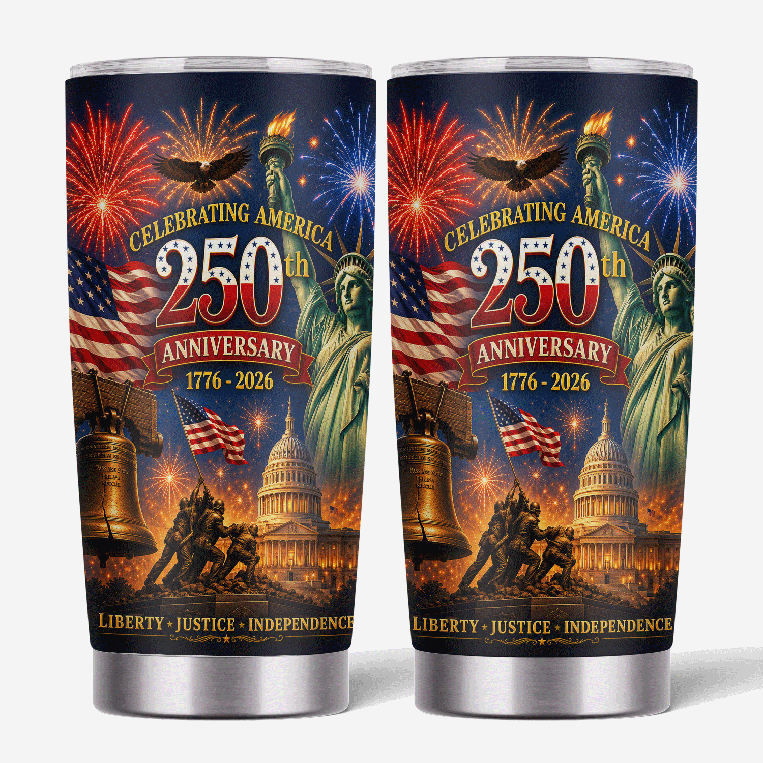 Celebrating America 250th Anniversary 1776-2026 20oz Tumbler