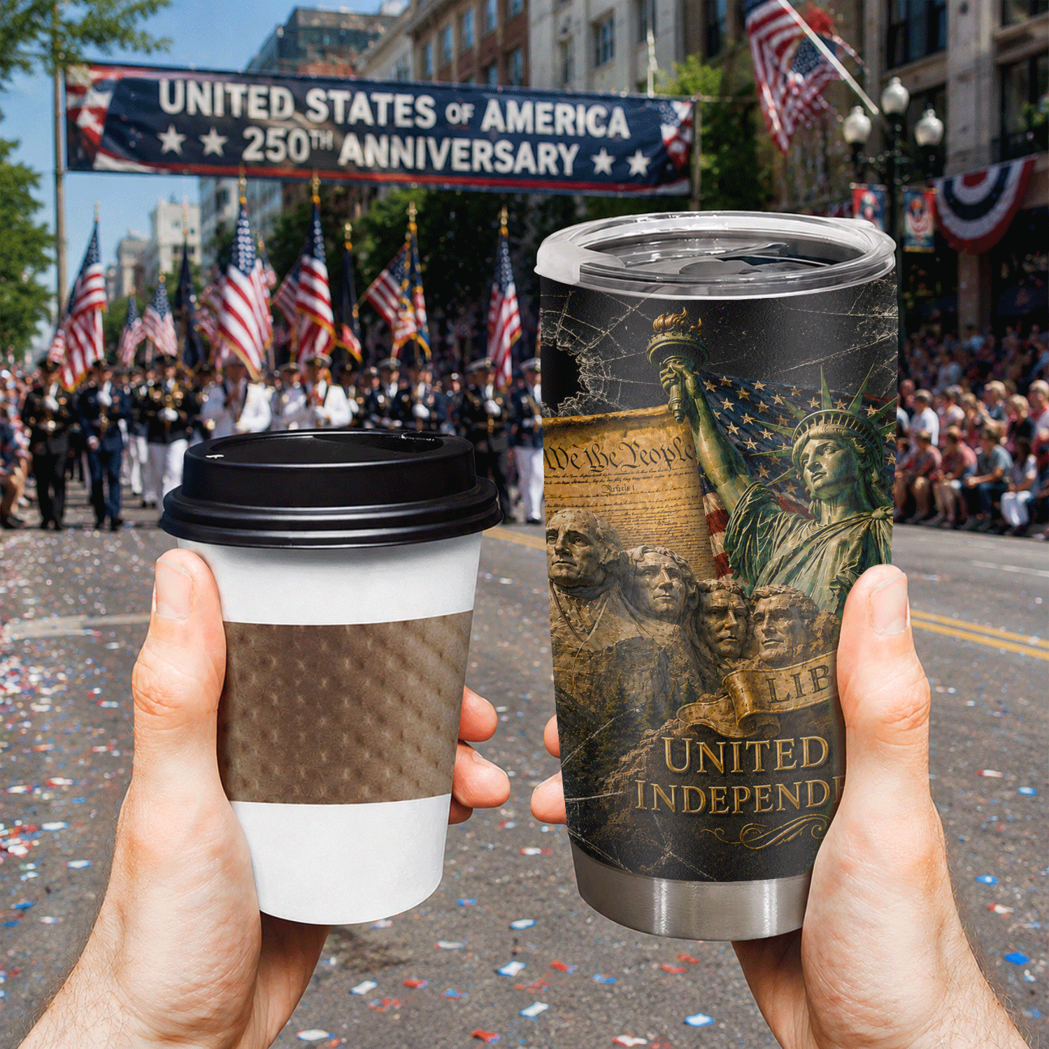 USA Liberty Union Freedom Pride 20oz Stainless Steel Tumbler