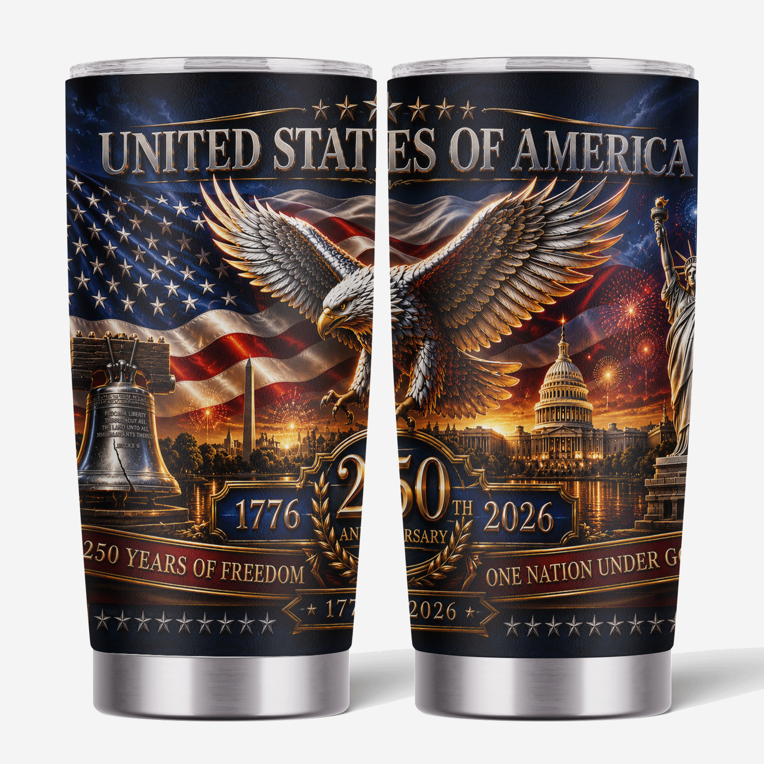 USA 250th Anniversary Eagle Liberty Bell 20oz Tumbler