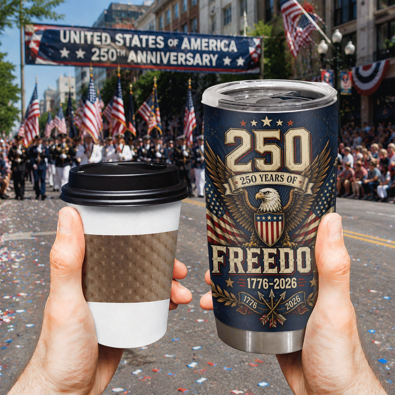 America 250 Years of Freedom Eagle 20oz Tumbler