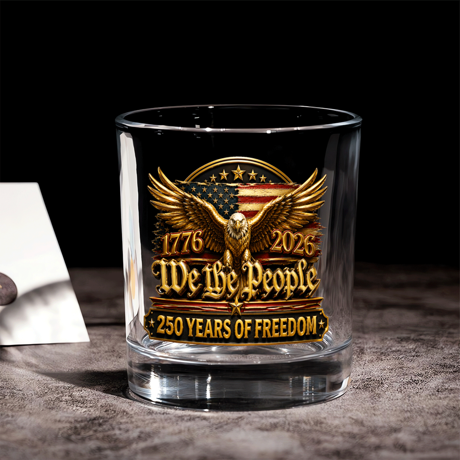 USA 250 Anniversary Bourbon Glass Patriotic Keepsake