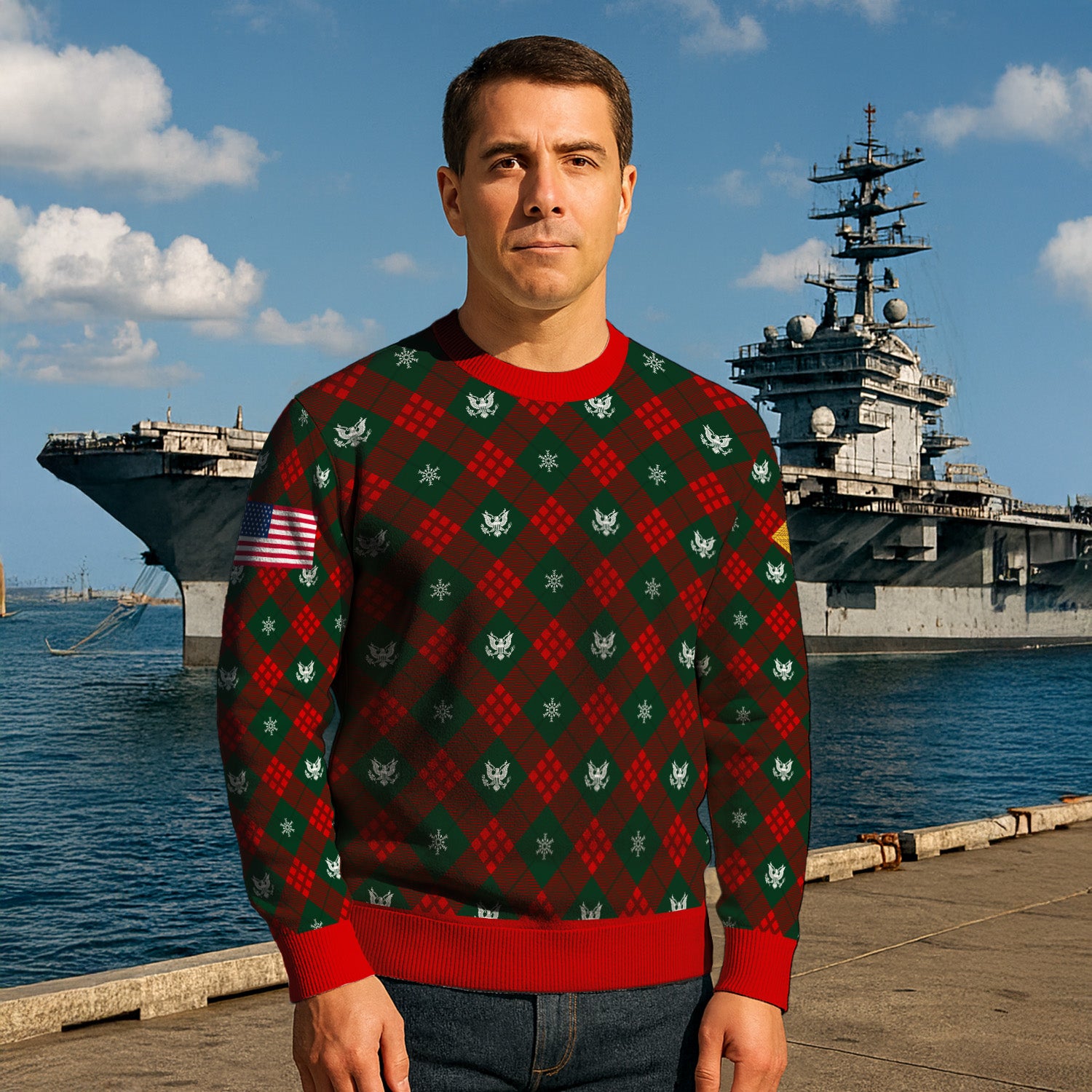 Custom Ranks US Army Ugly Christmas Sweater for Women Men KRUST08