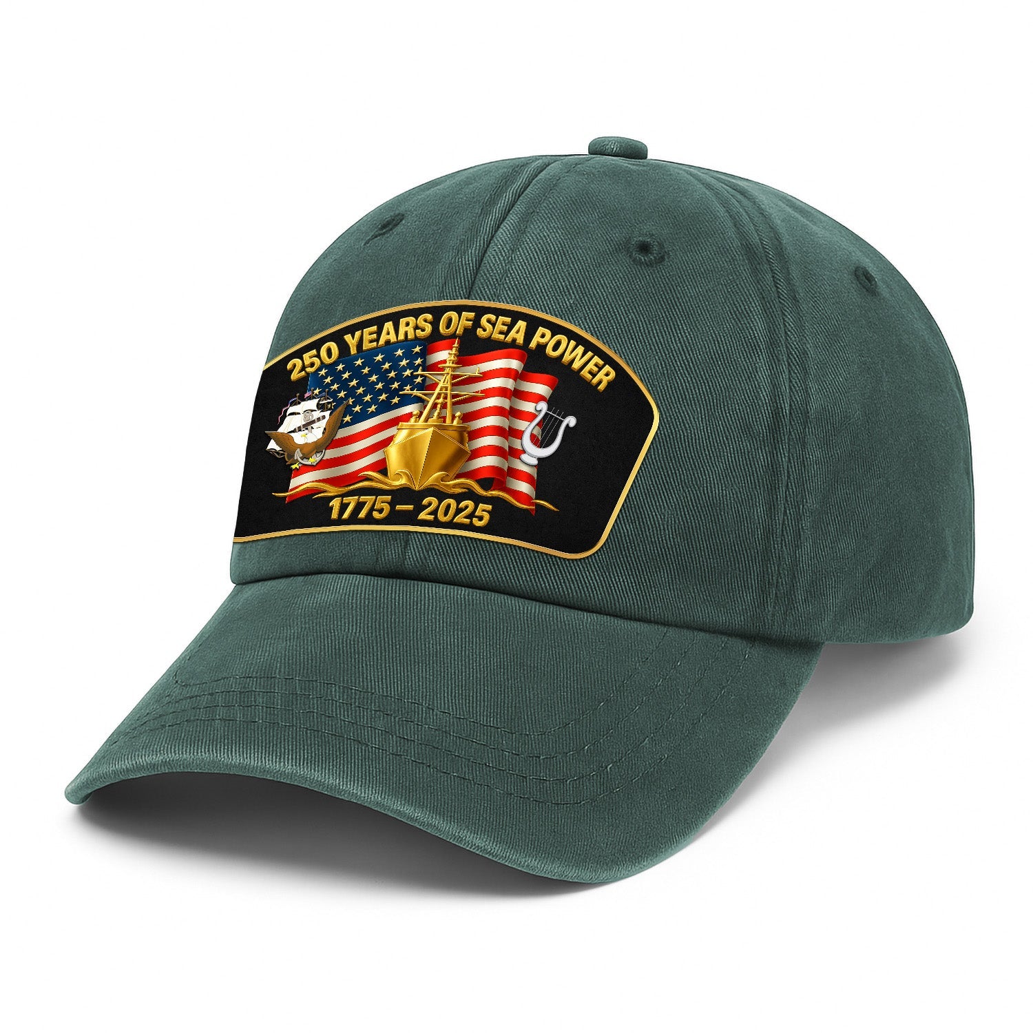 Custom Ranks US Navy Premium Washed Denim Cap DC023