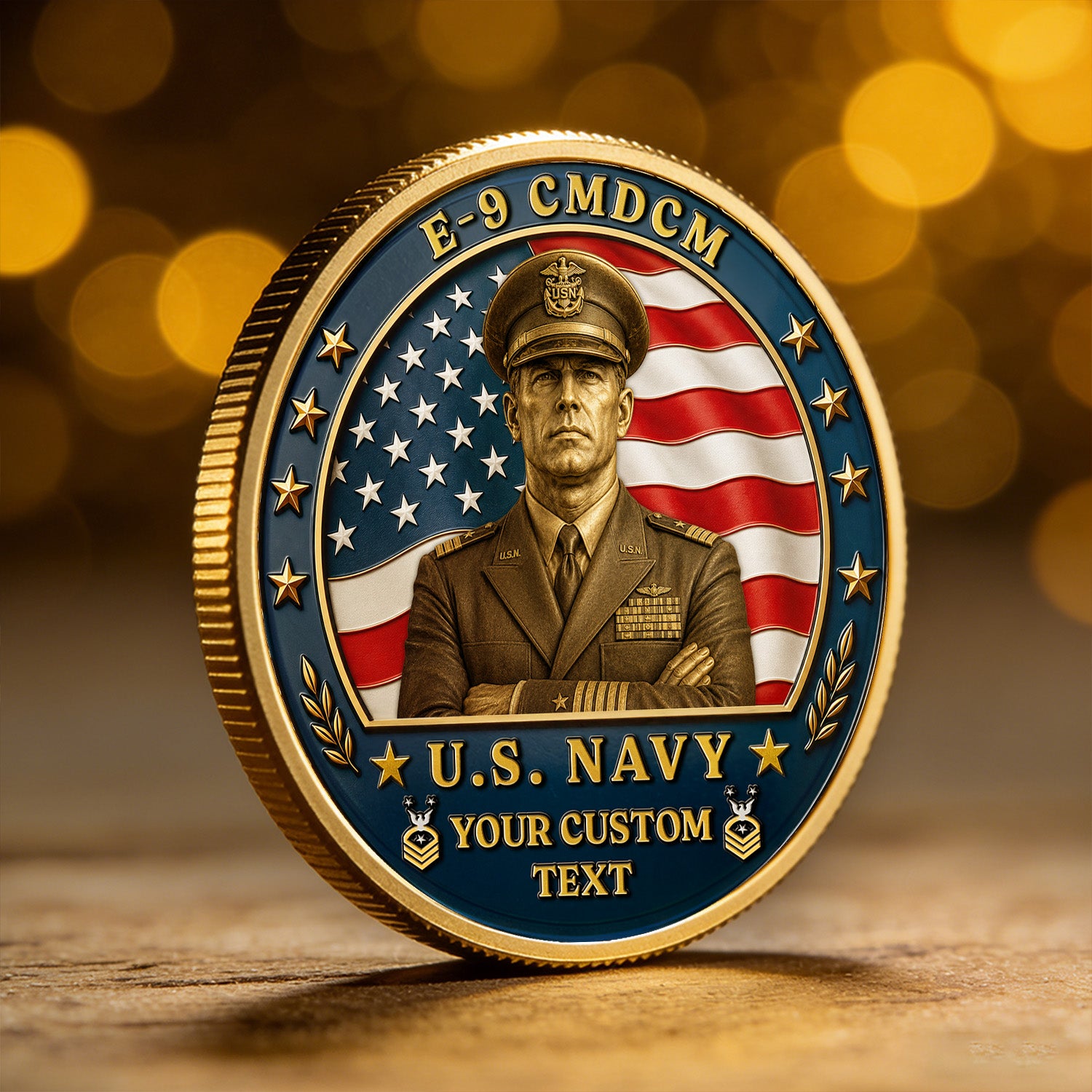 Custom U.S. Navy Veteran Coin with Photo – Personalized Military Keepsake