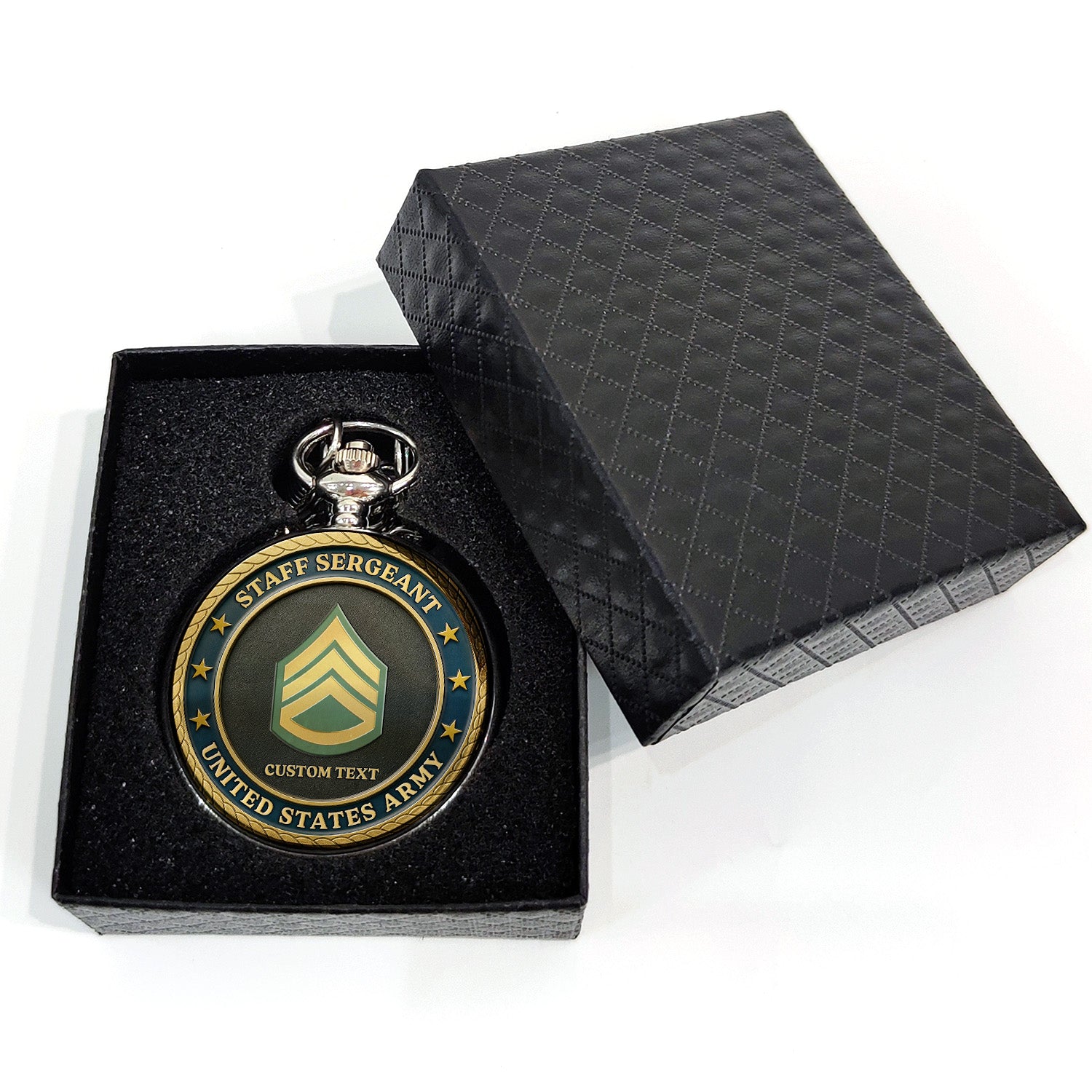 Army 250 Years Custom Text Pocket Watch Military Gift