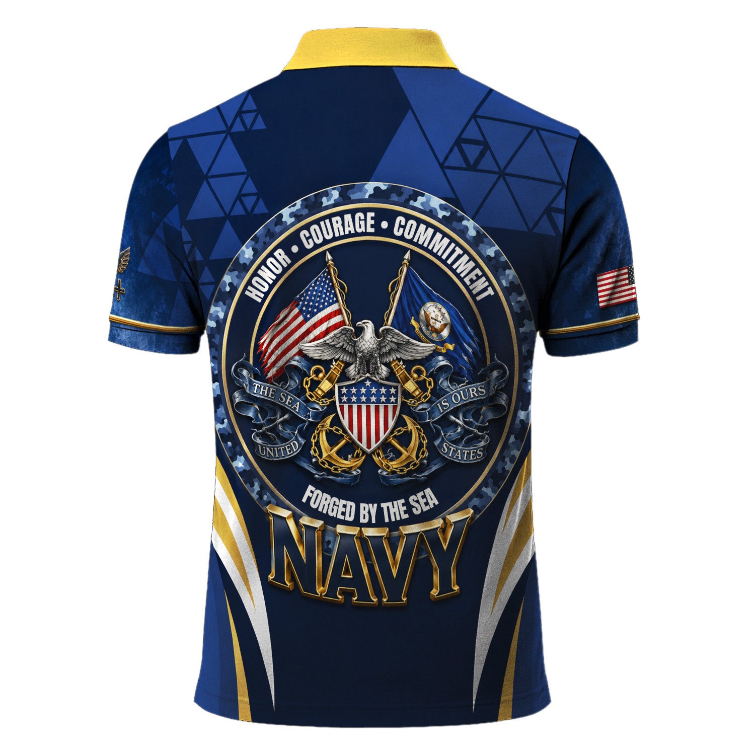 US Navy Military Personalized Rank Polo Shirt Gift for Men