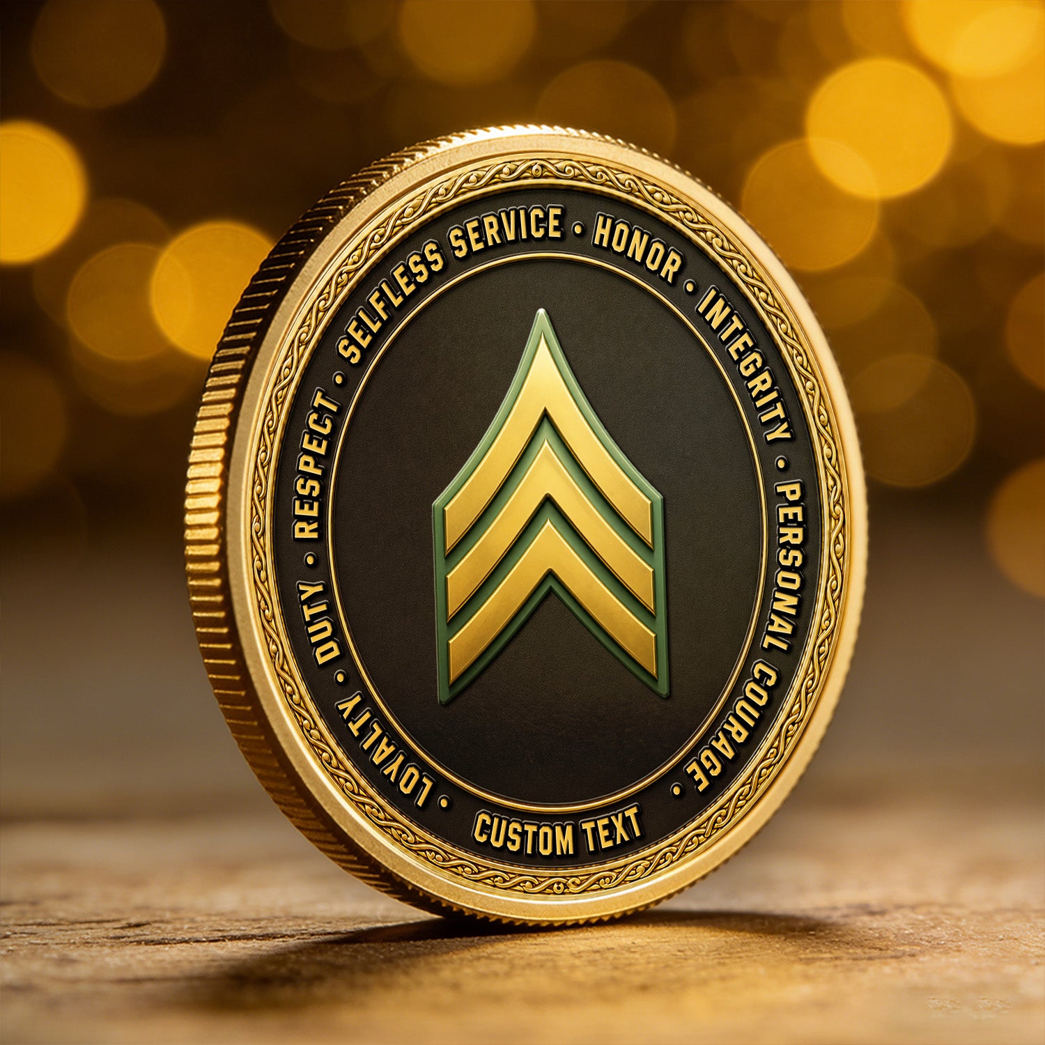 Personalized Army Promotion 3D Challenge Coin With Custom Text