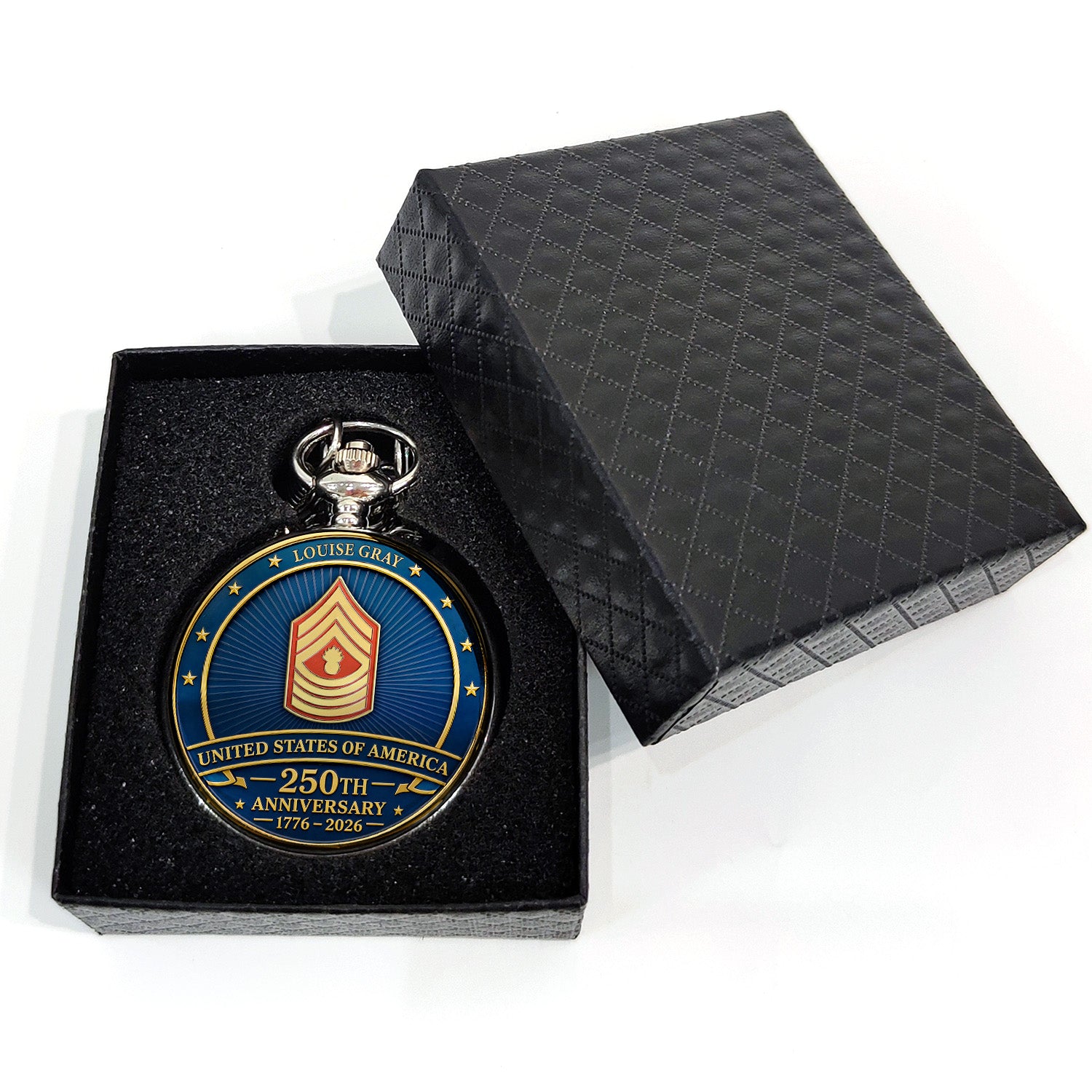Personalized USMC Service Pocket Watch Veteran Gift