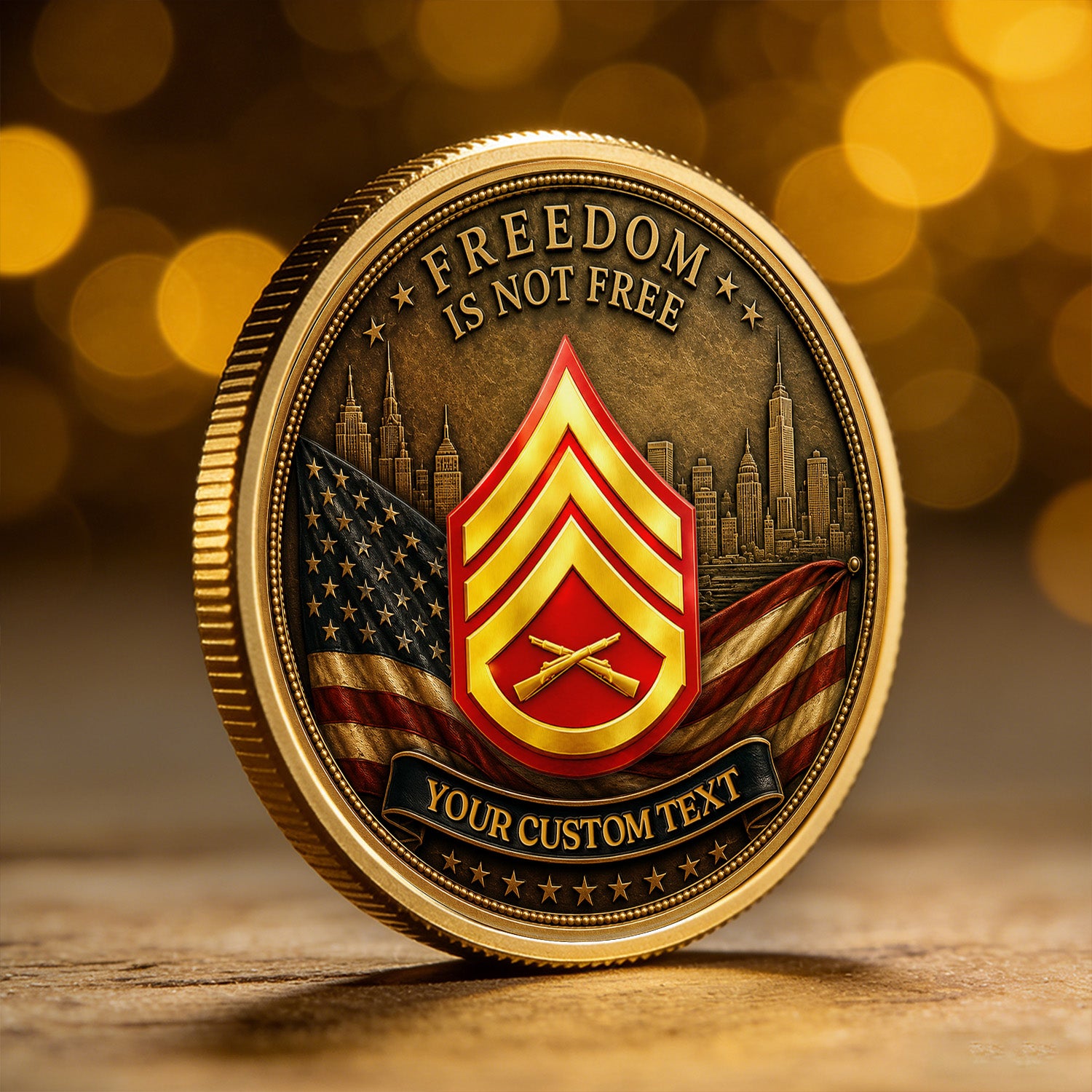 USMC Custom Rank Name 3D Challenge Coin Gift