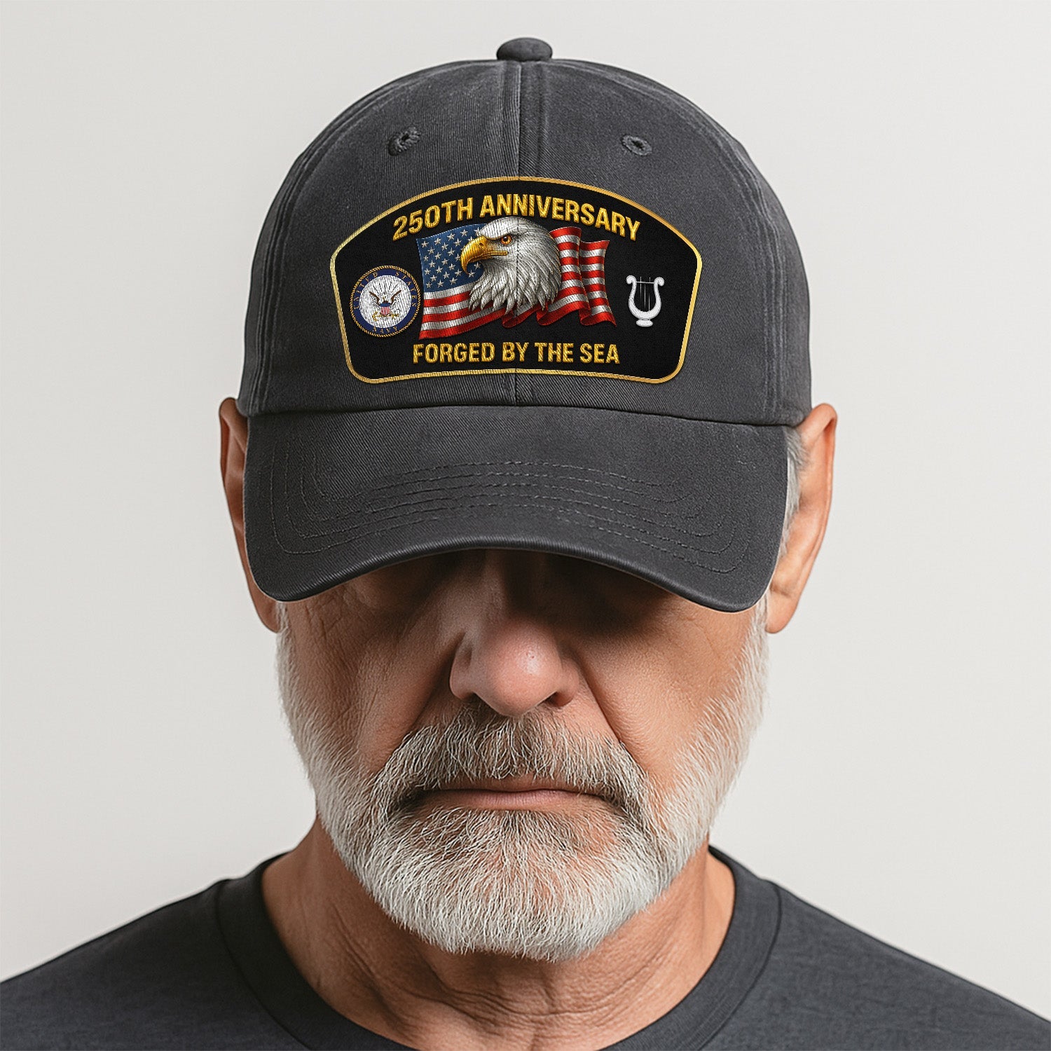 Custom Ranks US Navy Premium Washed Denim Cap DC021