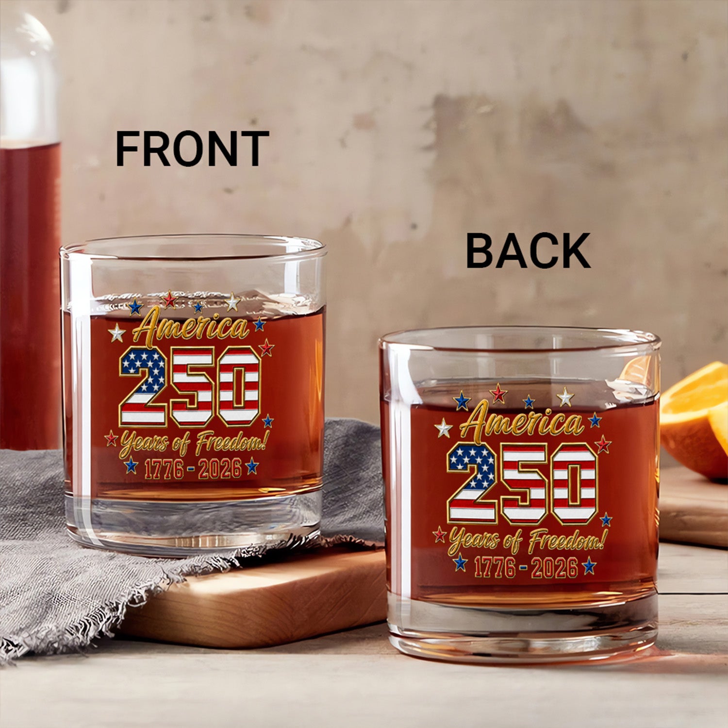America 250 Freedom Whiskey Glass Gift