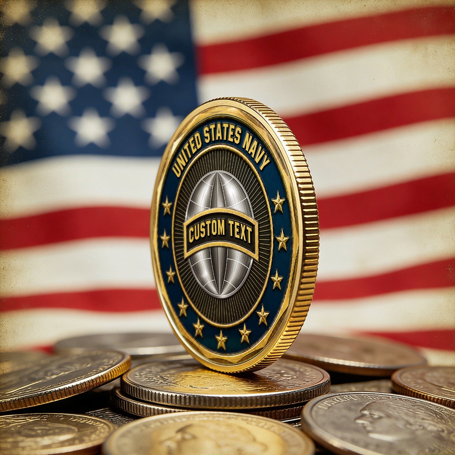 Navy Sailor Personalized Insignia 3D Challenge Coin Gift