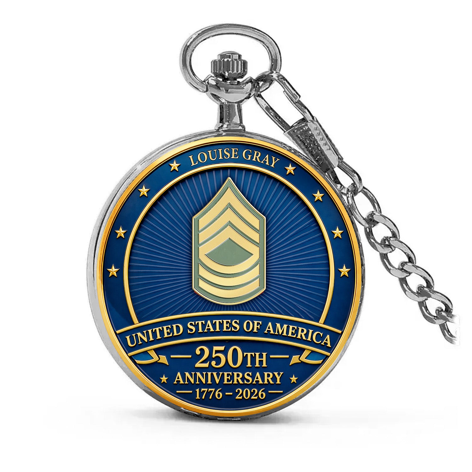 US Army 250th Anniversary Pocket Watch Personalized Gift
