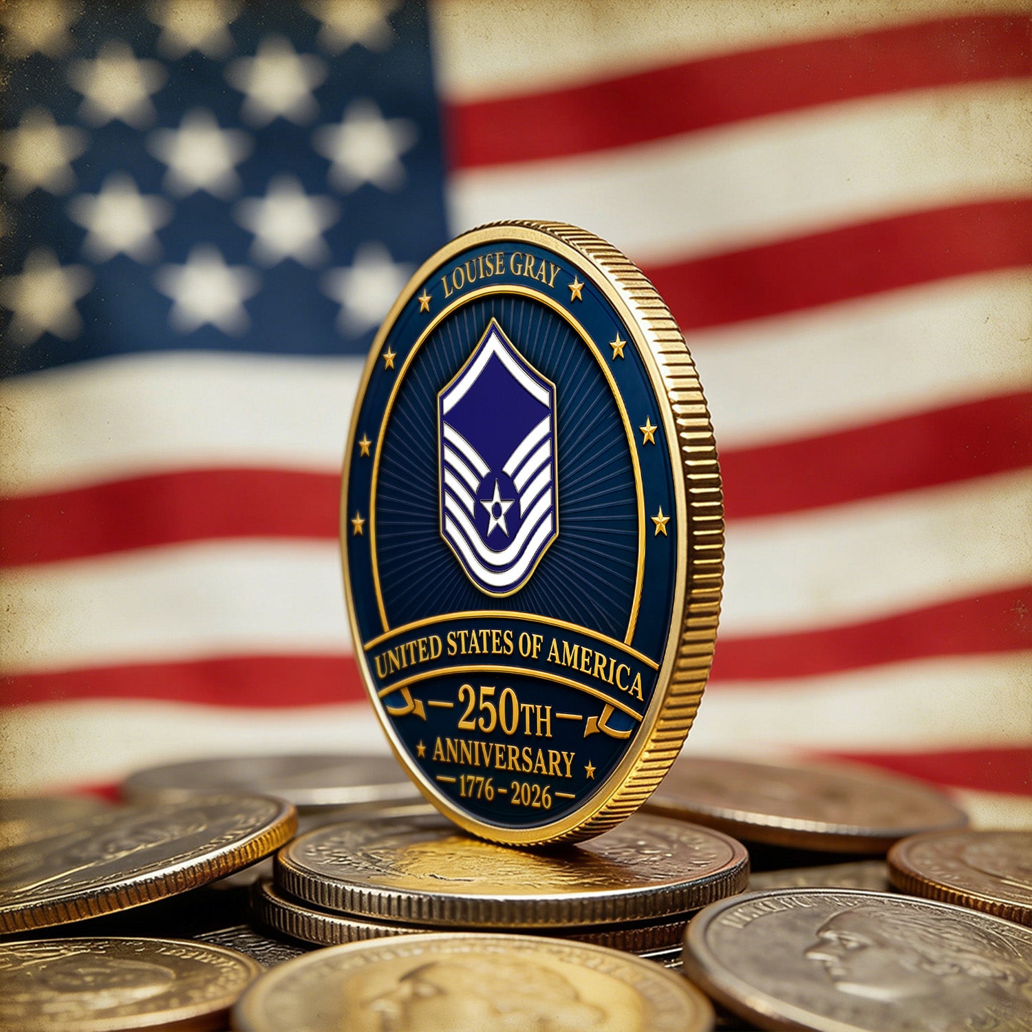Personalized Challenge Coin US Navy Rank Name Gift