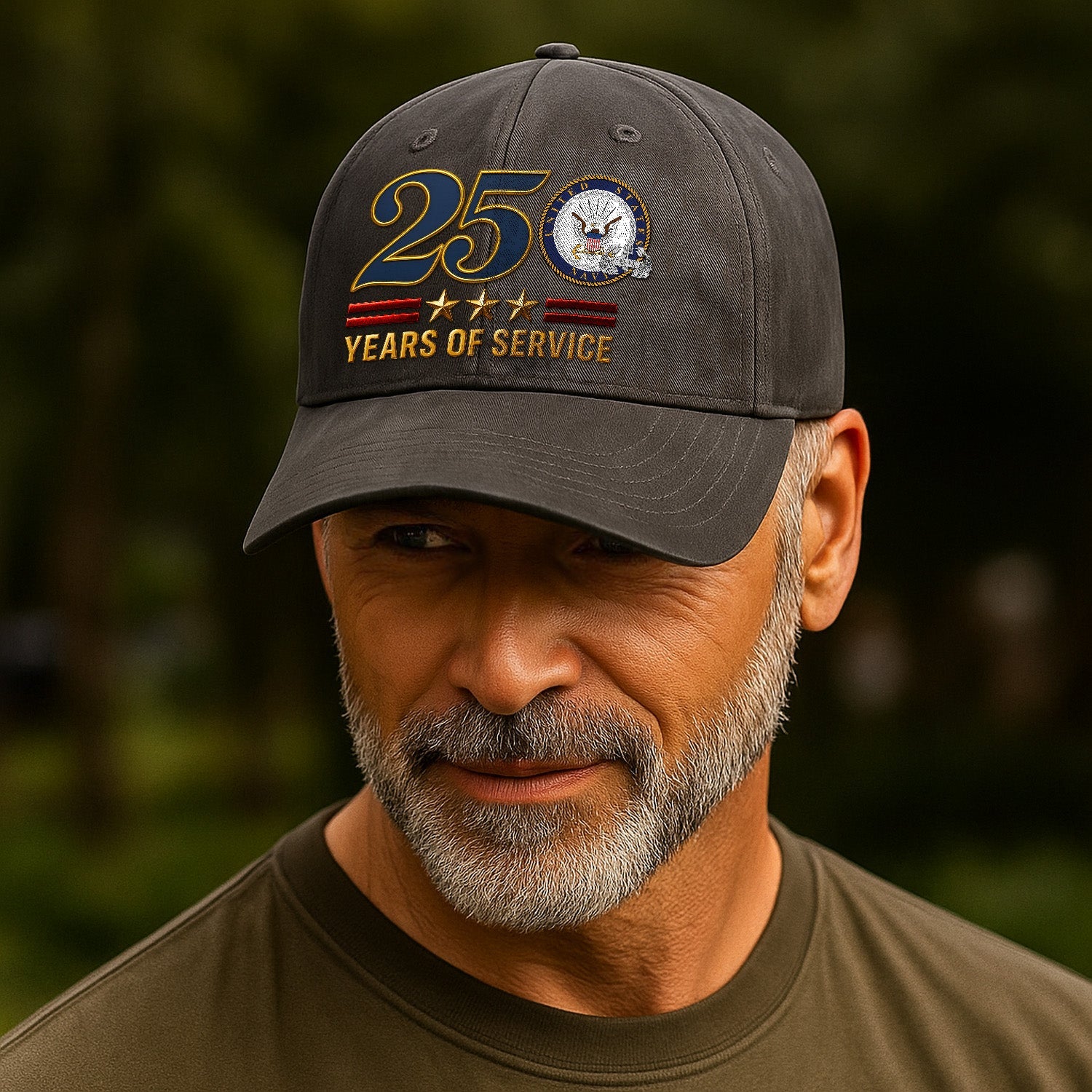 Custom Ranks US Navy Premium Washed Denim Cap DC022