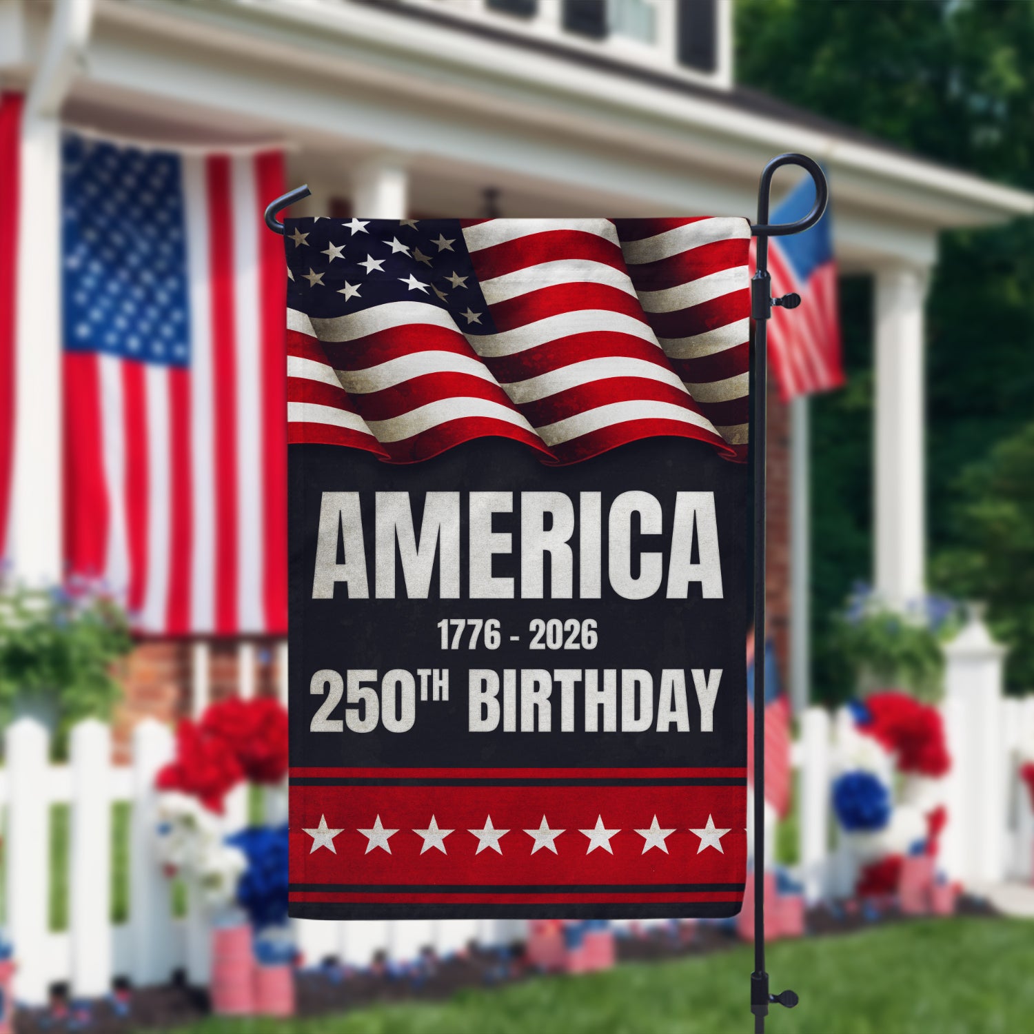 America 1776 - 2026 250th Birthday Garden Flag 12''x18'' Twin-Side Printing