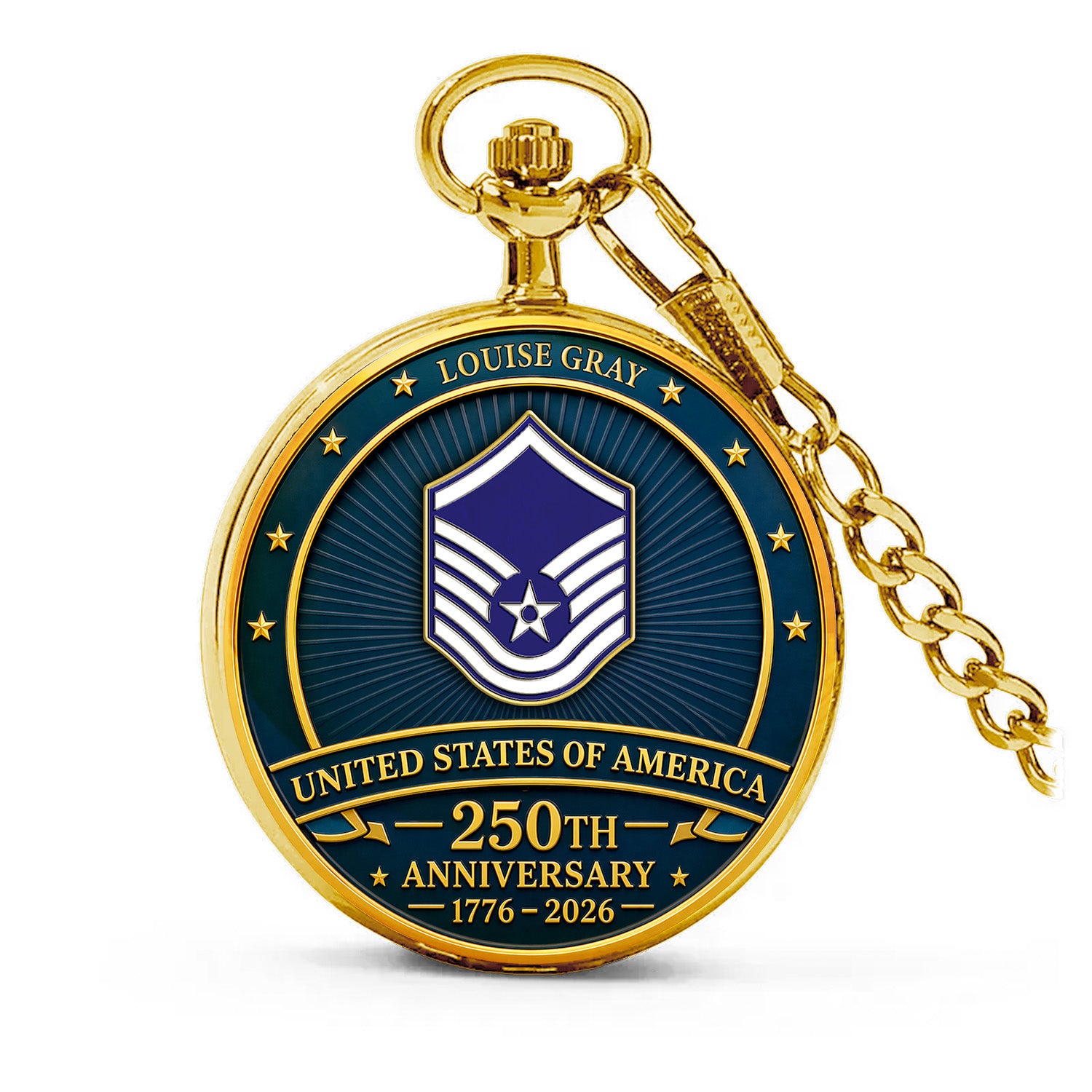 Personalized US Air Force Service Pocket Watch Gift