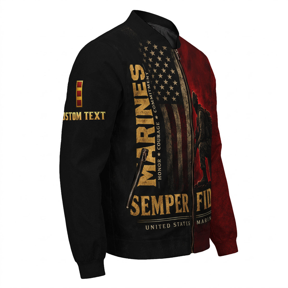 Personalized Name Rank U.S. Marine Corps Military Bomber Jacket