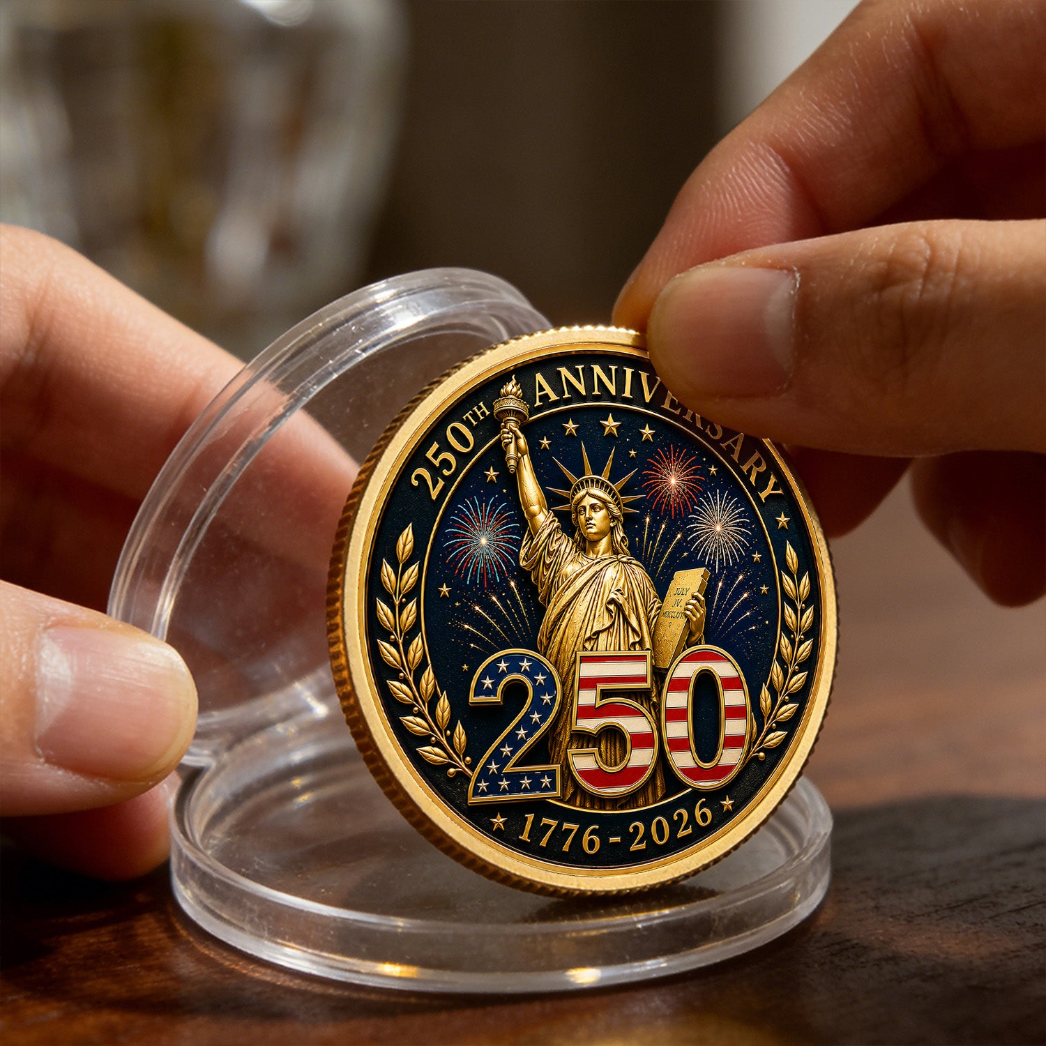 USA 250th Anniversary Custom Army Rank Name 3D Challenge Coin Gift