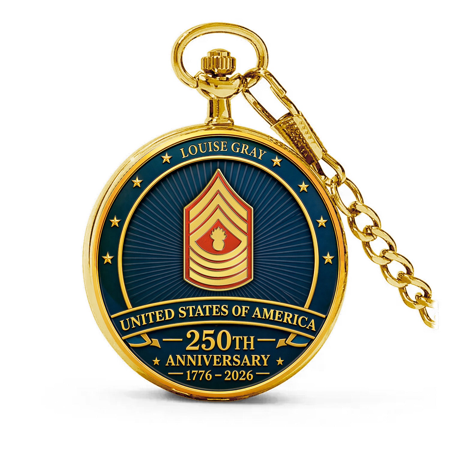 Personalized USMC Service Pocket Watch Veteran Gift