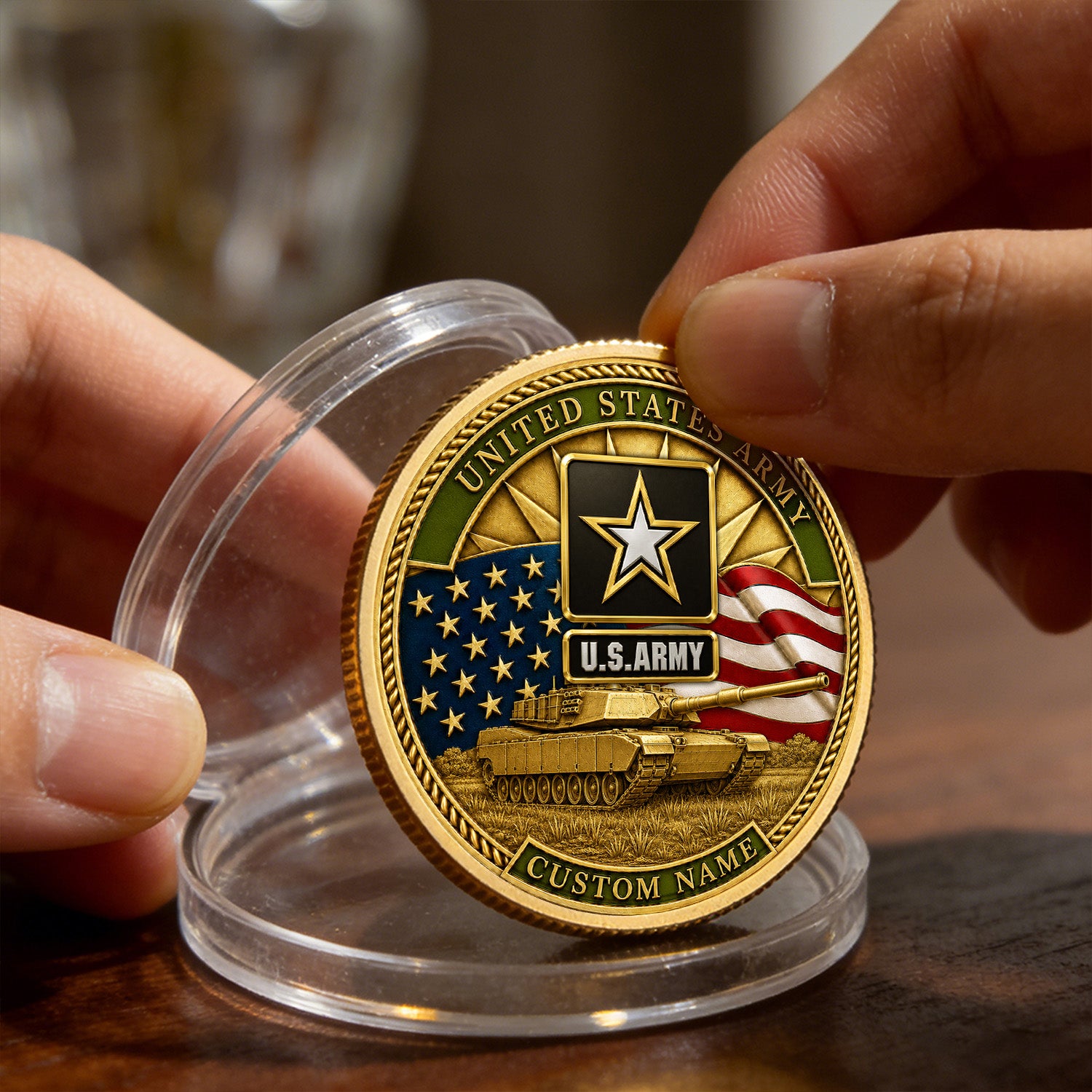 US Army Personalized Duty Honor 3D Challenge Coin