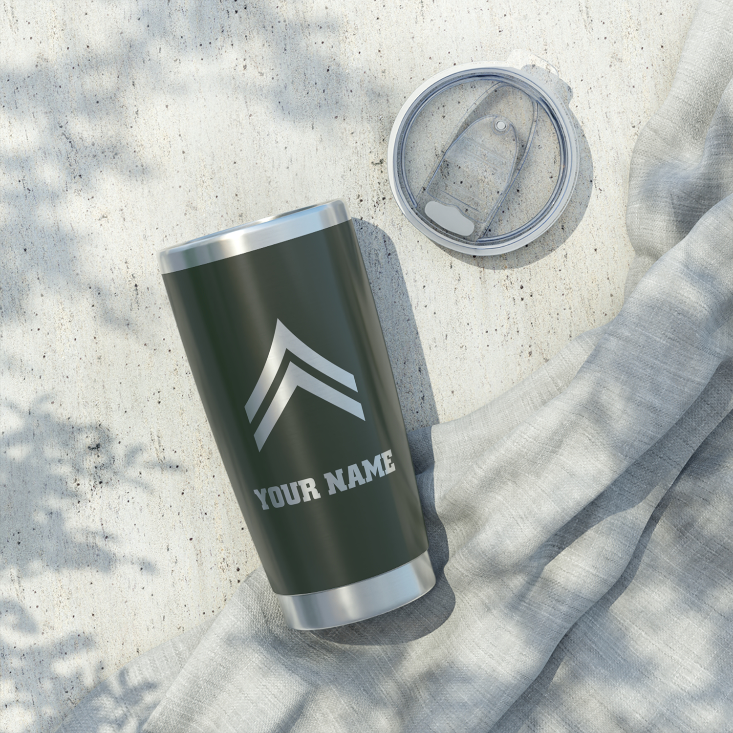 Custom US Military Ranks/Insignia And Text Vagabond 20oz Tumbler