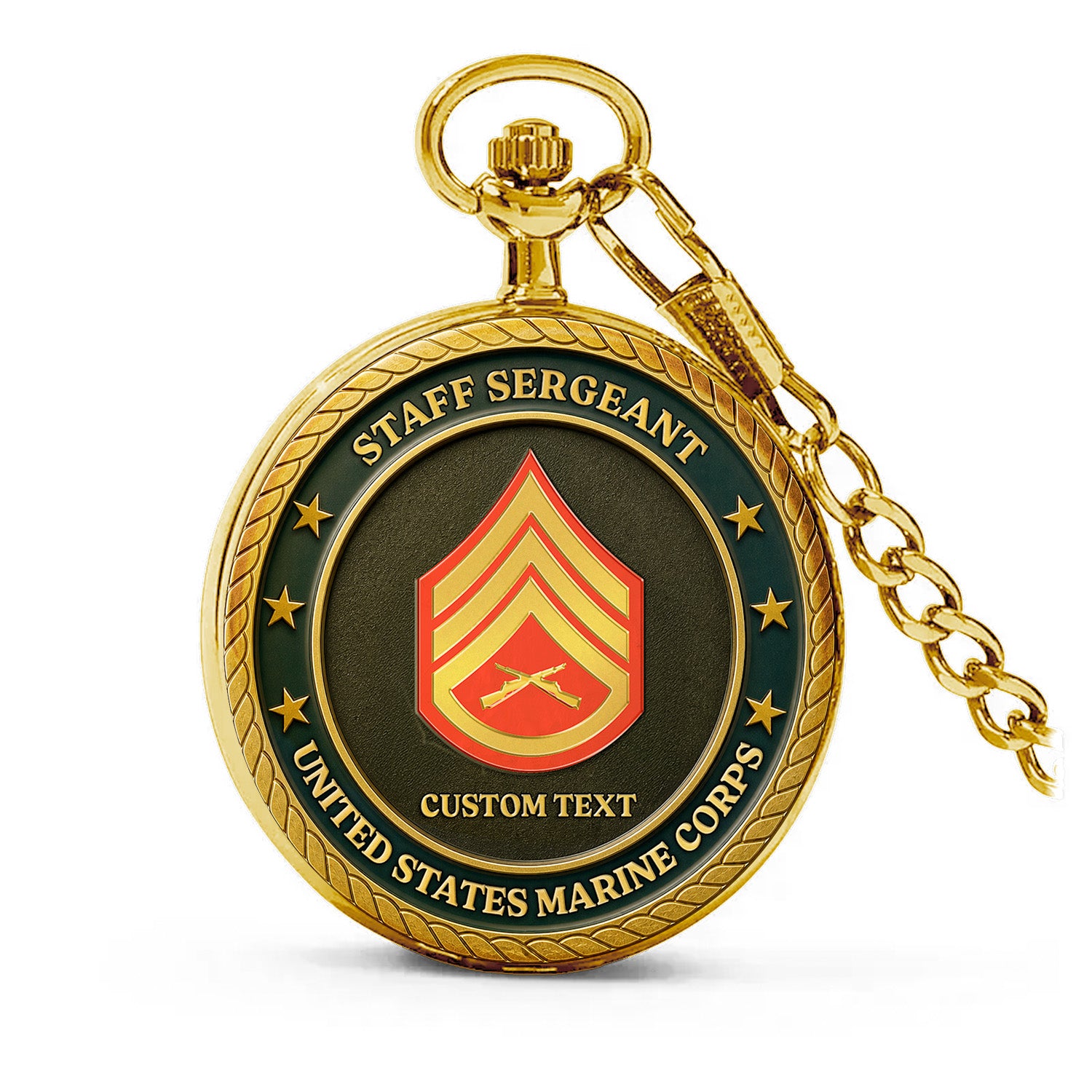 Personalized USMC Pocket Watch Military Keepsake Gift