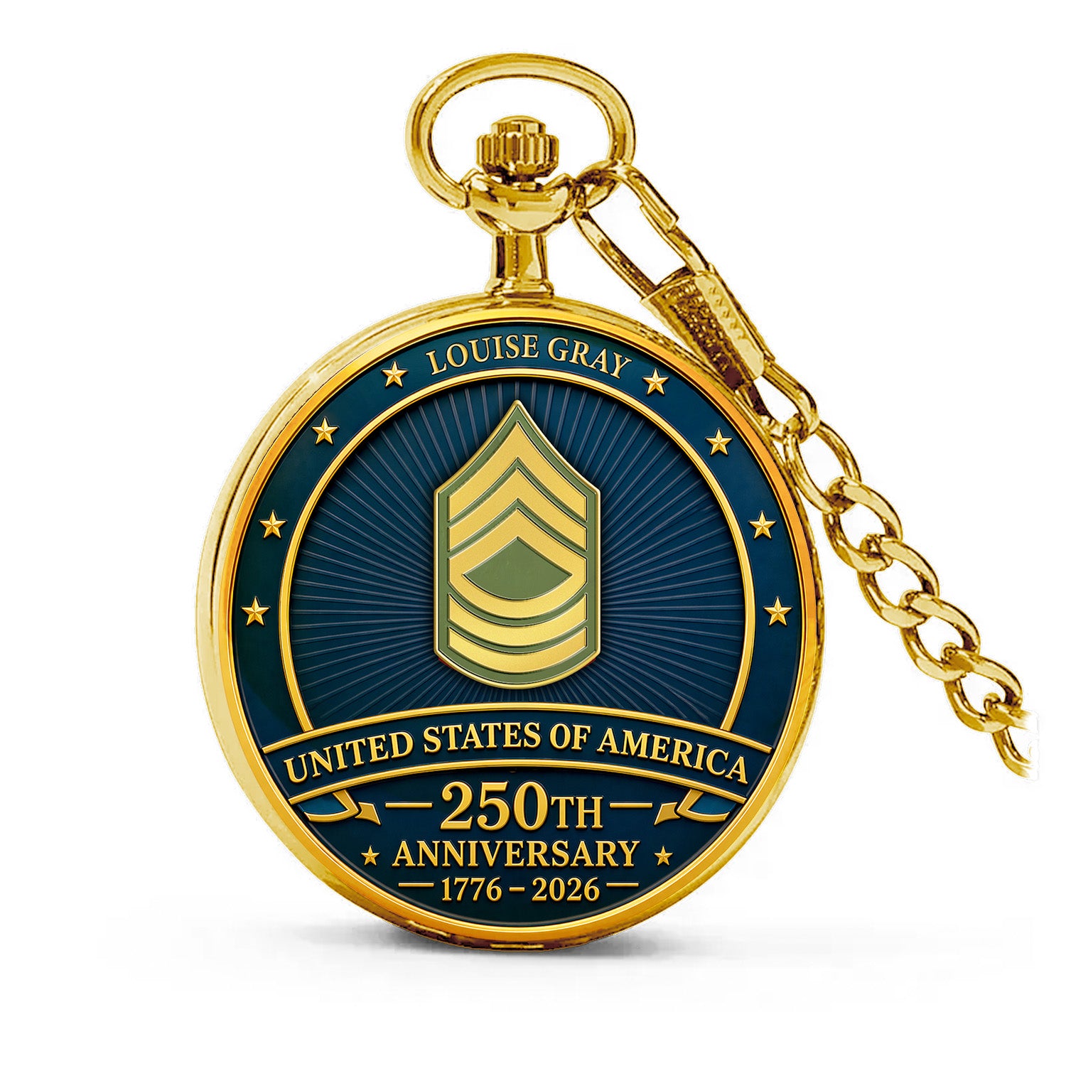US Army 250th Anniversary Pocket Watch Personalized Gift