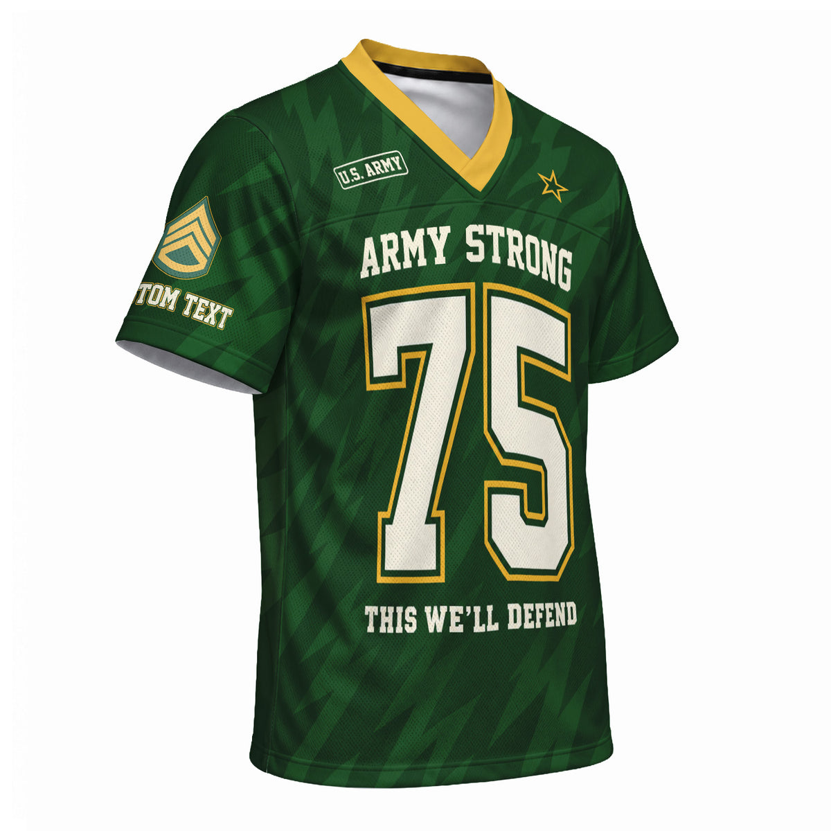 Personalized U.S. Army Sports Jersey Custom Rank and Text Military Shirt