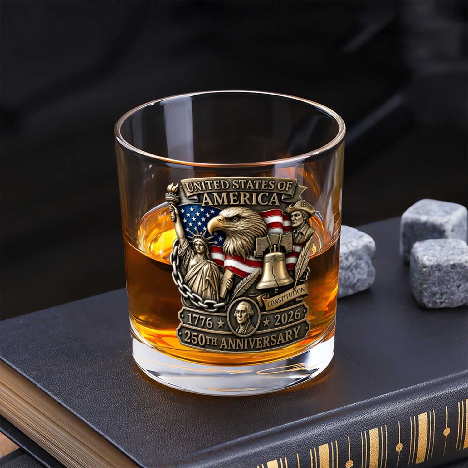 Semiquincentennial Whiskey Glass USA 250 Anniversary Gift