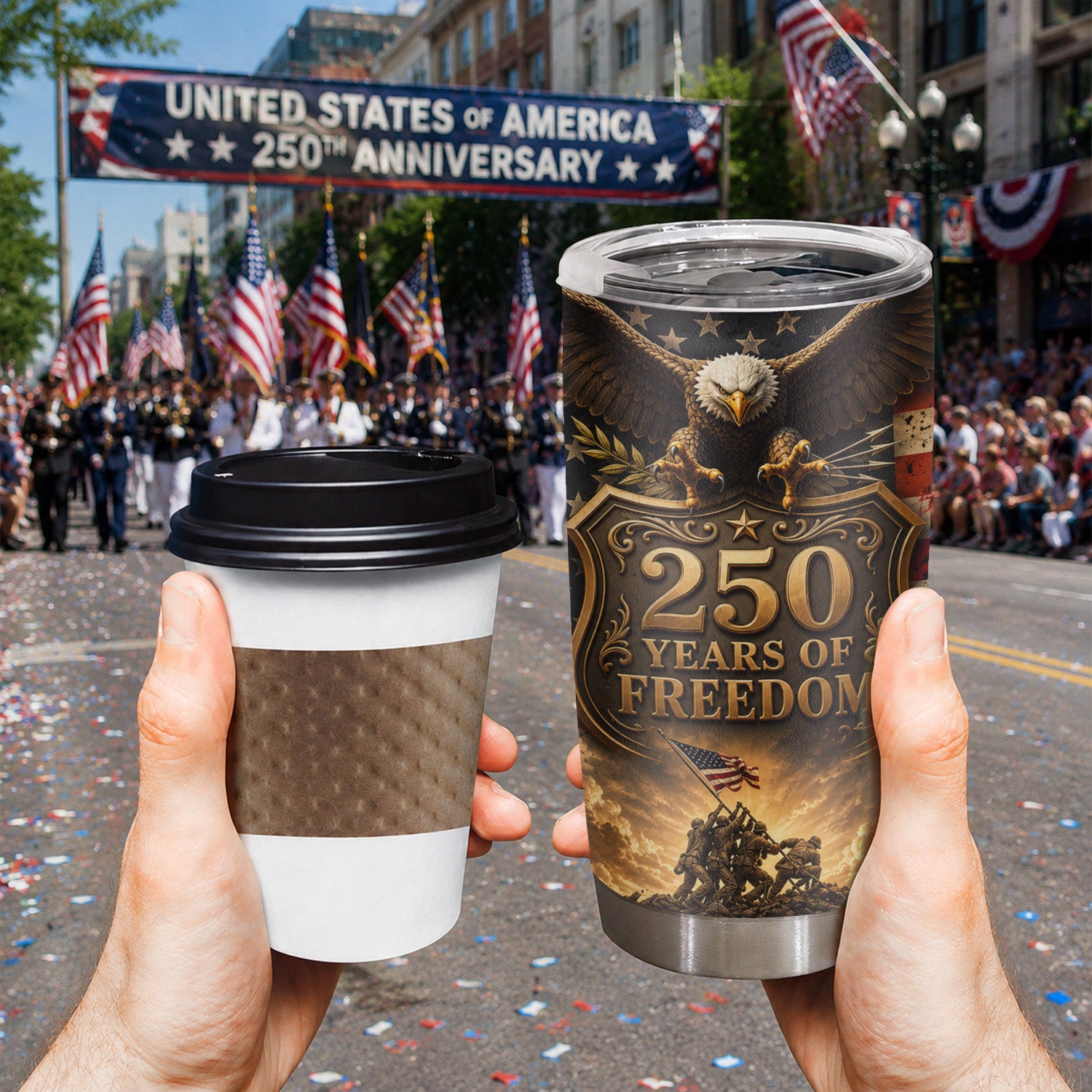USA 250th Eagle Liberty Bell 20oz Tumbler