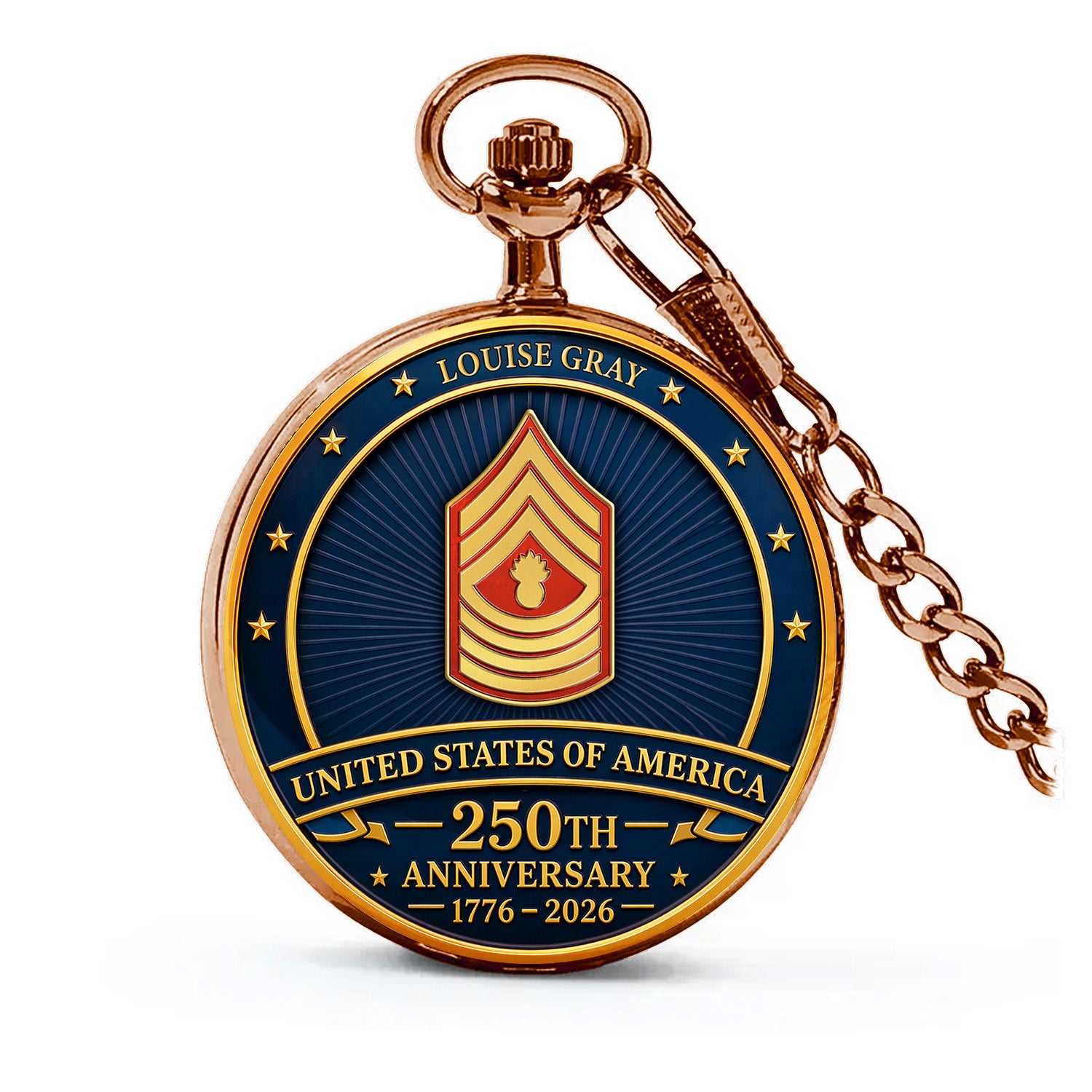 Personalized USMC Service Pocket Watch Veteran Gift