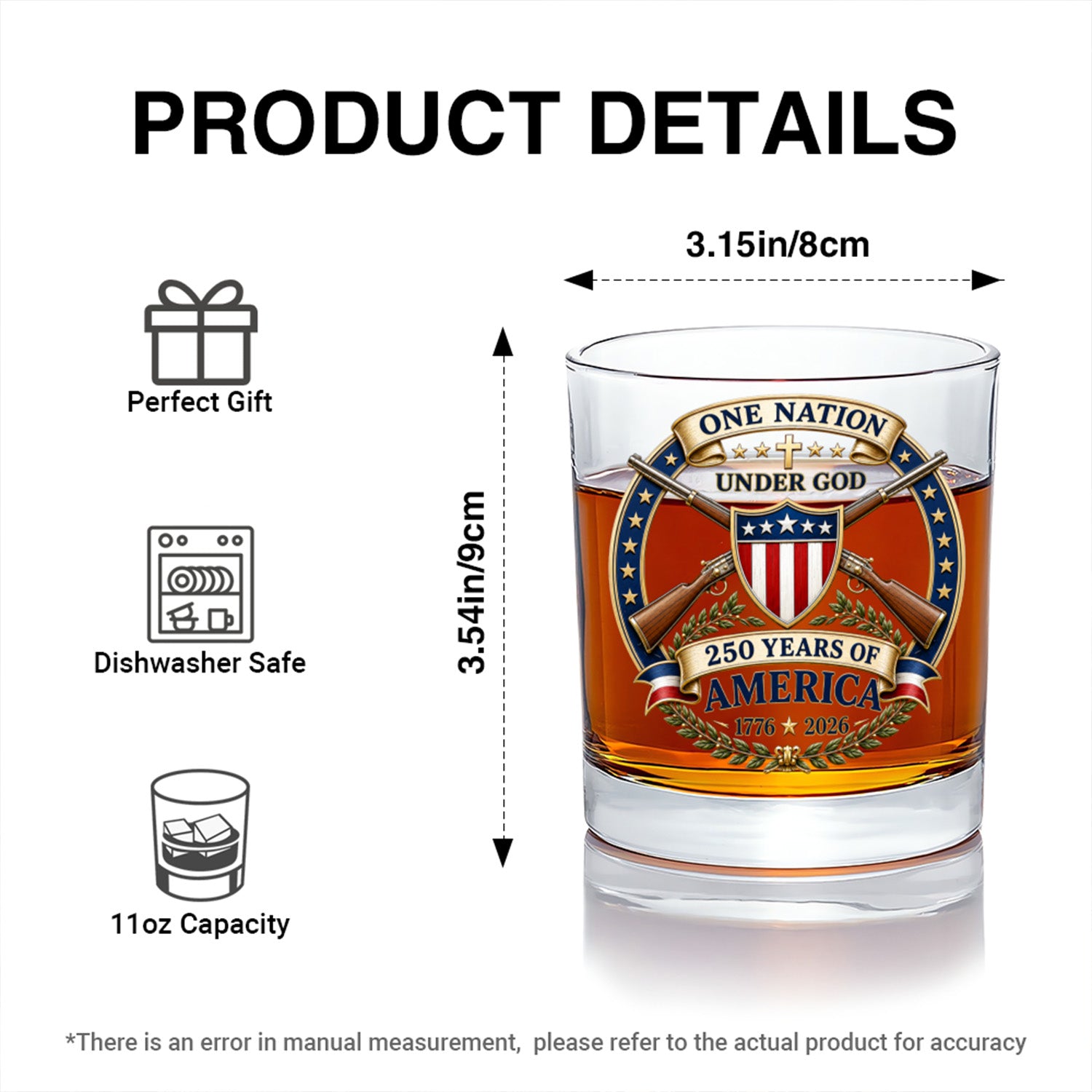 America 250 Heritage Bourbon Glass Independence Celebration