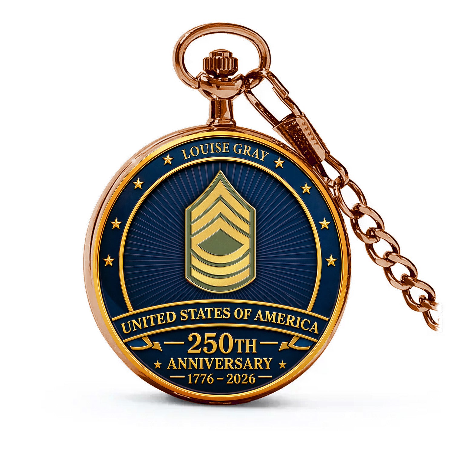 US Army 250th Anniversary Pocket Watch Personalized Gift