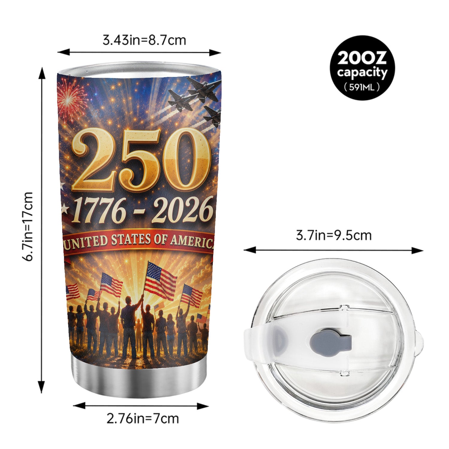 USA 250th Anniversary Liberty 20oz Tumbler