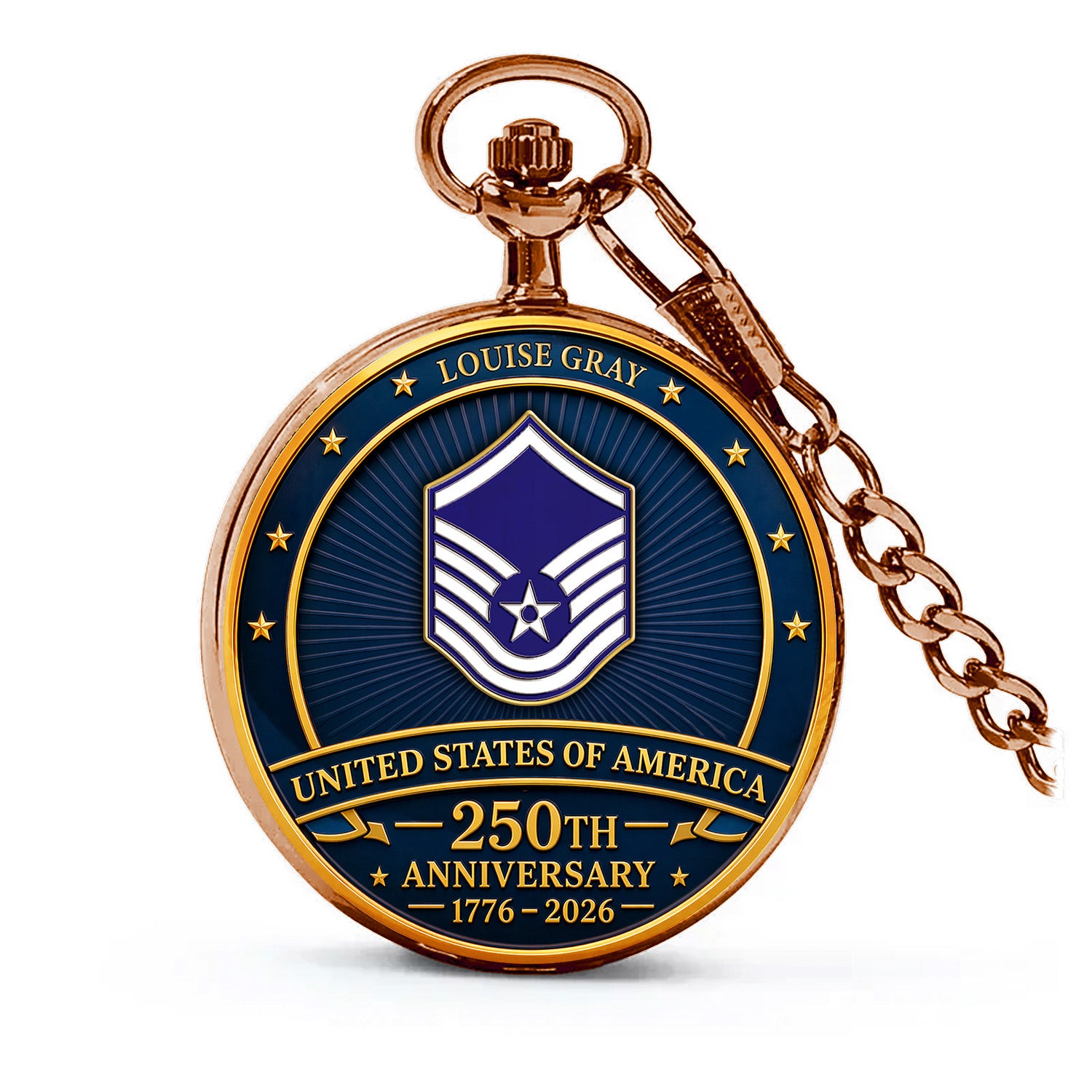 Personalized US Air Force Service Pocket Watch Gift